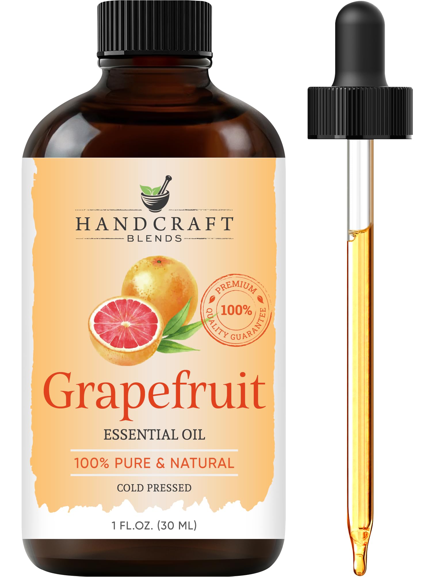 Handcrafted Grapefruit Essential Oil - 1 Fl Oz - 100% Pure Natural Premium Grade - Aromatherapy Diffuser Oil for Relaxation, Stress Relief & Home Fragrance