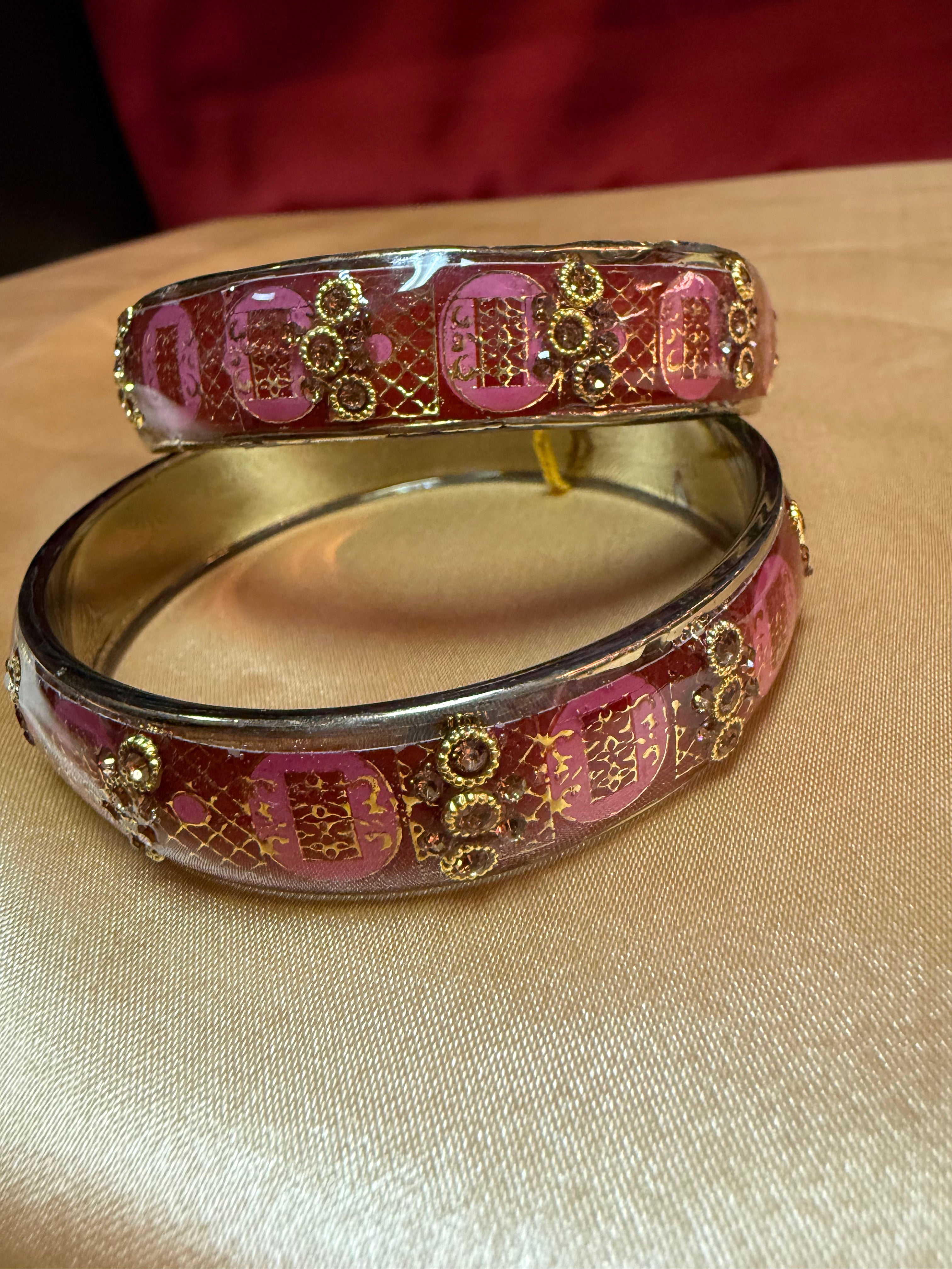 Elegant Maroon Stone Design Glass Bangles for Women - Perfect for Parties, Weddings & Special Occasions
