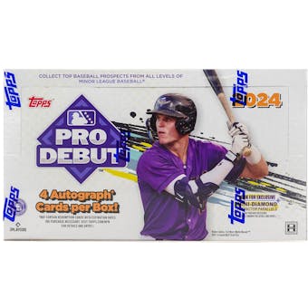 2024 Topps Pro Debut Baseball Hobby Box - 24 Packs with Autograph & Memorabilia Cards - Collectible Trading Cards for Baseball Fans & Card Collectors - Perfect for Gifts, Investments, and Game Day Trading