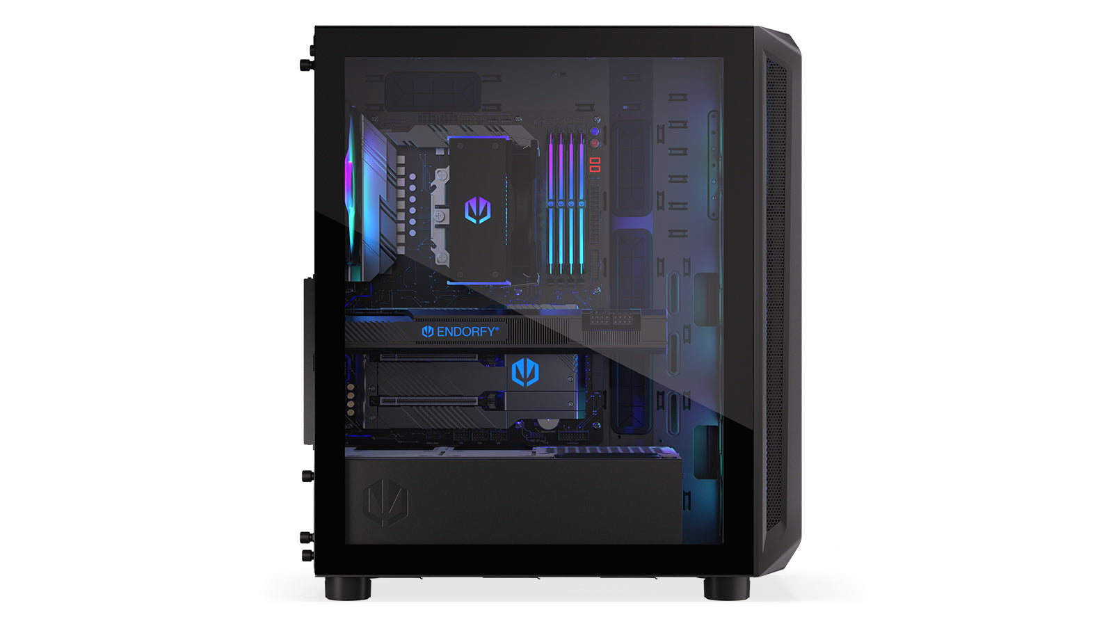 Endorfy Arx 500 ARGB Mid-Tower ATX PC Gaming Case - High Airflow, Tempered Glass, RGB Lighting (EY2A011) - Perfect for Gaming Rigs & Streaming Setups