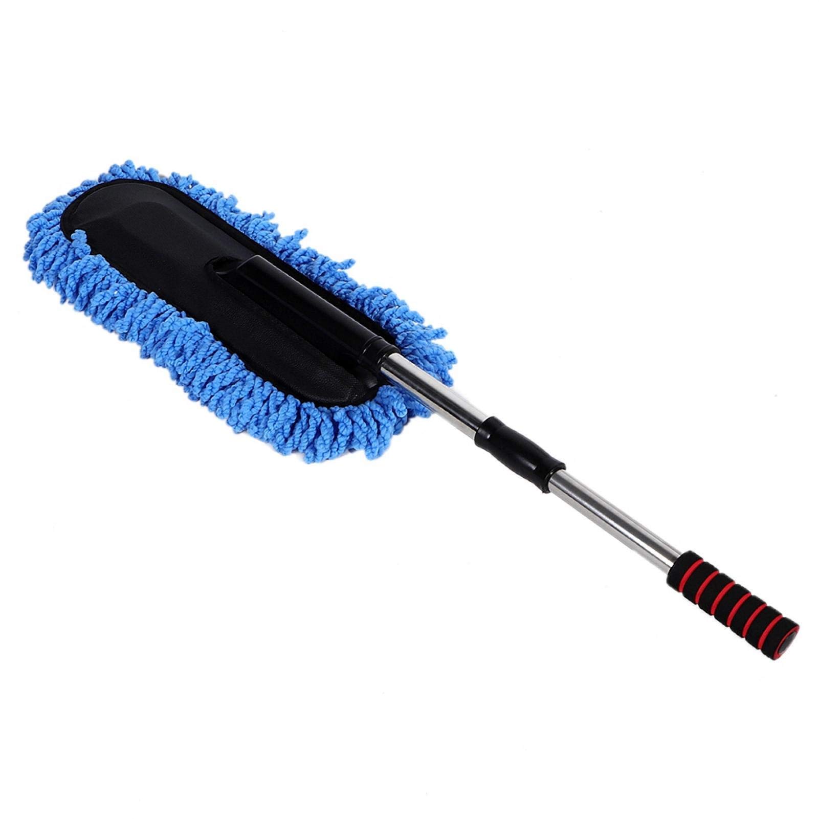 Kuuleyn Car Cleaning Brush with Retractable Handle - Window Duster Tool for Auto Detailing (Blue)