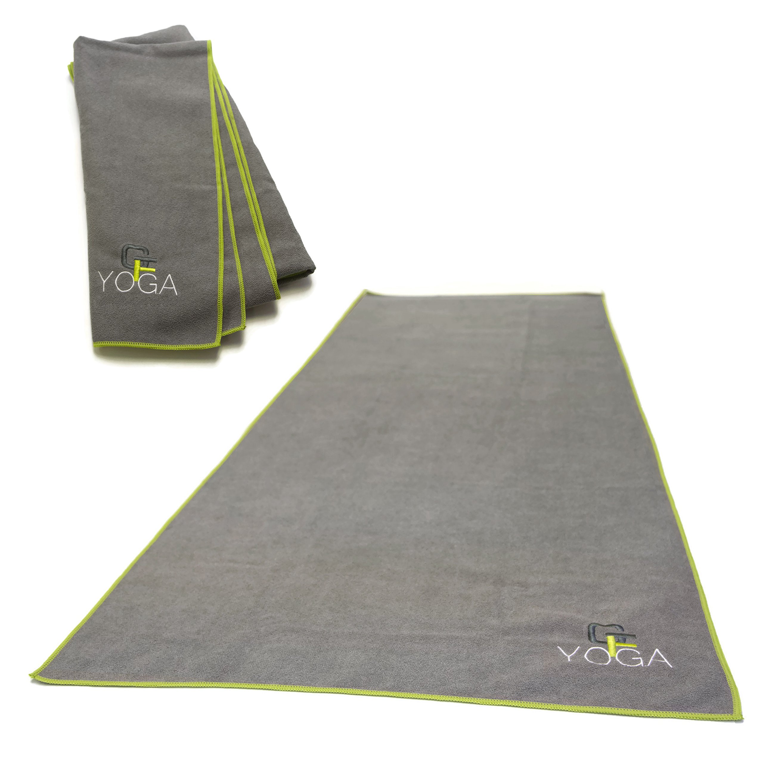 Non-Slip Gradient Fitness Yoga Towel - Premium Microfiber Hot Yoga Mat Cover with Grip for Bikram & Manduka Mats | Washable, Absorbent & Anti-Slip Yoga Accessory for Home, Studio & Travel Workouts