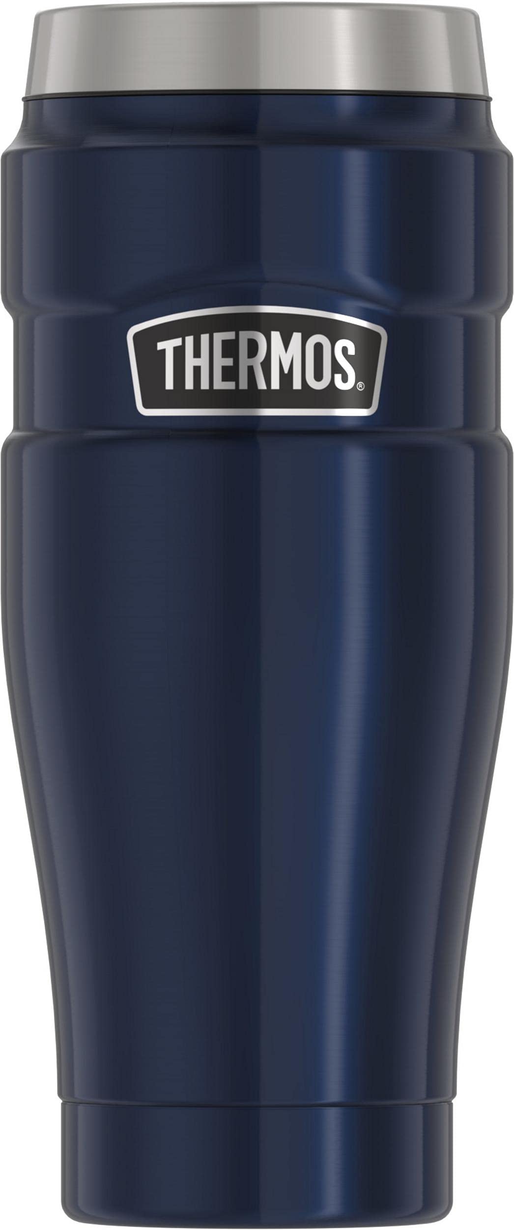THERMOS Stainless King Vacuum-Insulated 16oz Travel Tumbler - Leakproof Coffee Mug with Handle, Midnight Blue - Perfect for Commuting, Camping & Office Use