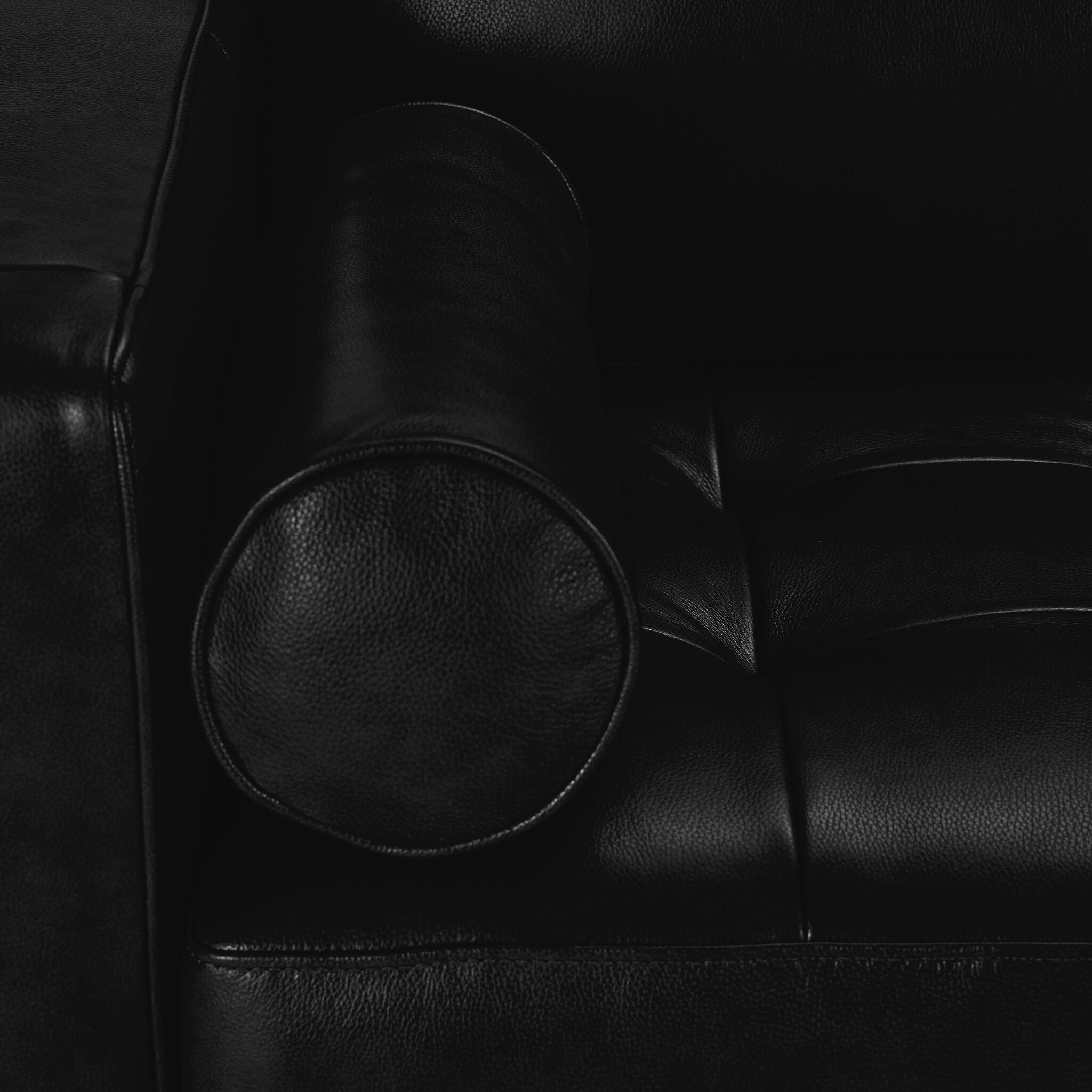 Premium Bari Leather Sofa in Black - Modern & Comfortable Living Room Furniture for Home & Office Decor