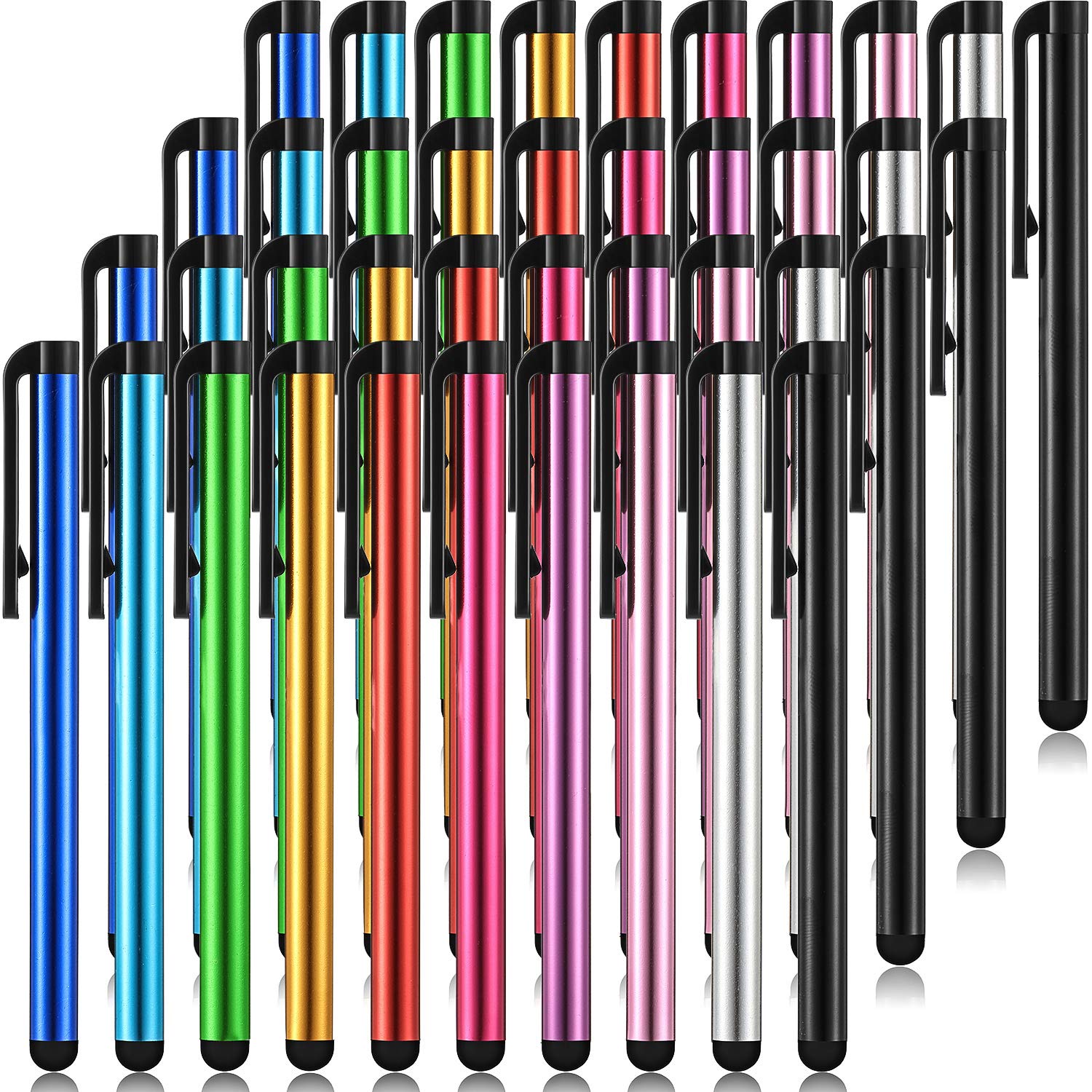40-Pack Outus Slim Capacitive Stylus Pens for iPhone, iPad, Tablets & Touch Screen Devices - Universal Compatibility, 5 Vibrant Colors - Perfect for Drawing, Note-Taking & Touchscreen Precision Work