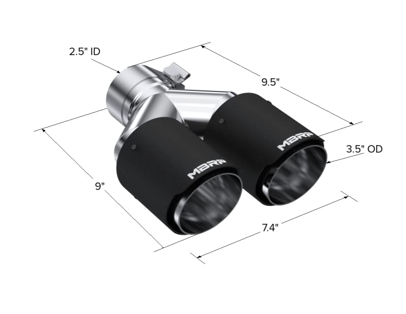 MBRP T5171CF Carbon Fiber Exhaust Tip - High Performance Car Exhaust System Upgrade for Trucks & SUVs | Enhances Sound & Style for Off-Roading, Racing & Daily Driving
