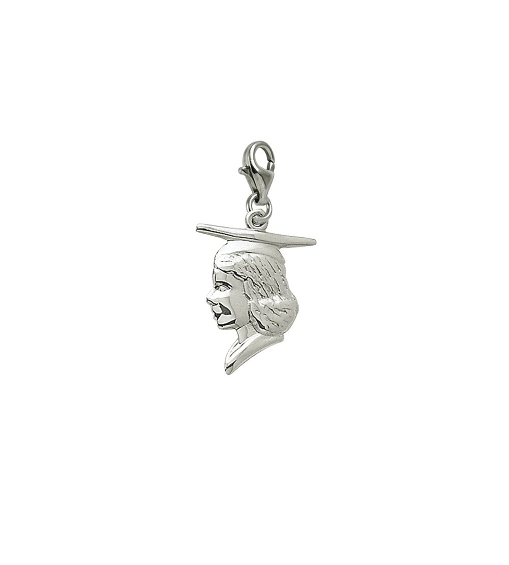 Graduation Charm with Lobster Claw Clasp - Silver Plated Jewelry Charm for Bracelets & Necklaces - Perfect for Graduation Gifts, Party Favors & Keepsakes