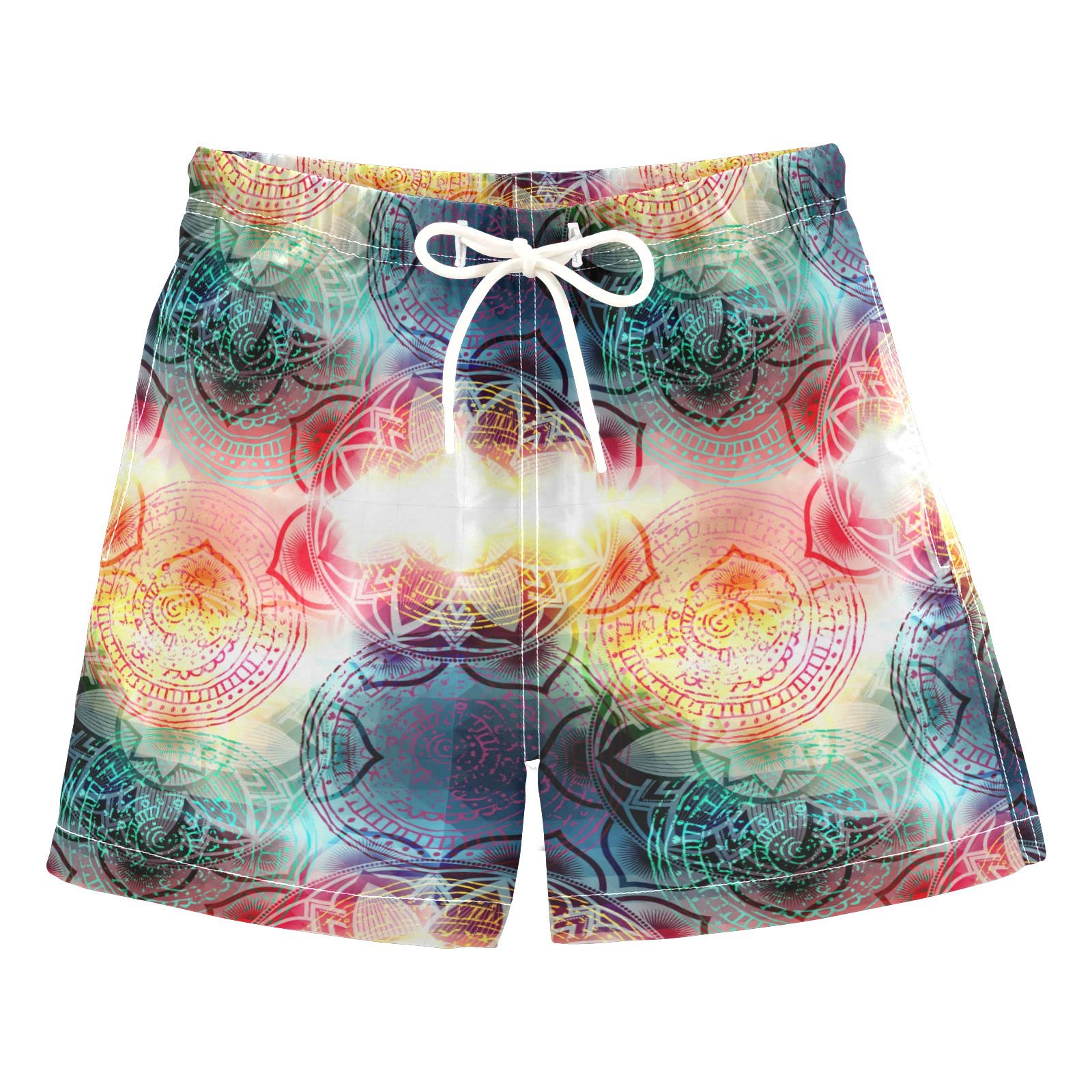 AMICHIC Boys Tie Dye Swim Trunks for Toddlers 2-8 Years - Quick Dry Bathing Suits for Kids | Beach, Pool & Summer Water Activities