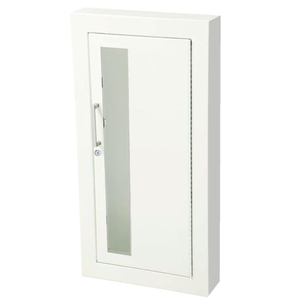 JL Industries 1016W10 Ambassador Fire Extinguisher Cabinet - Vertical Duo Panel with Pull Handle & SAF T LOK - Wall Mounted for Office, Warehouse & Commercial Safety Use
