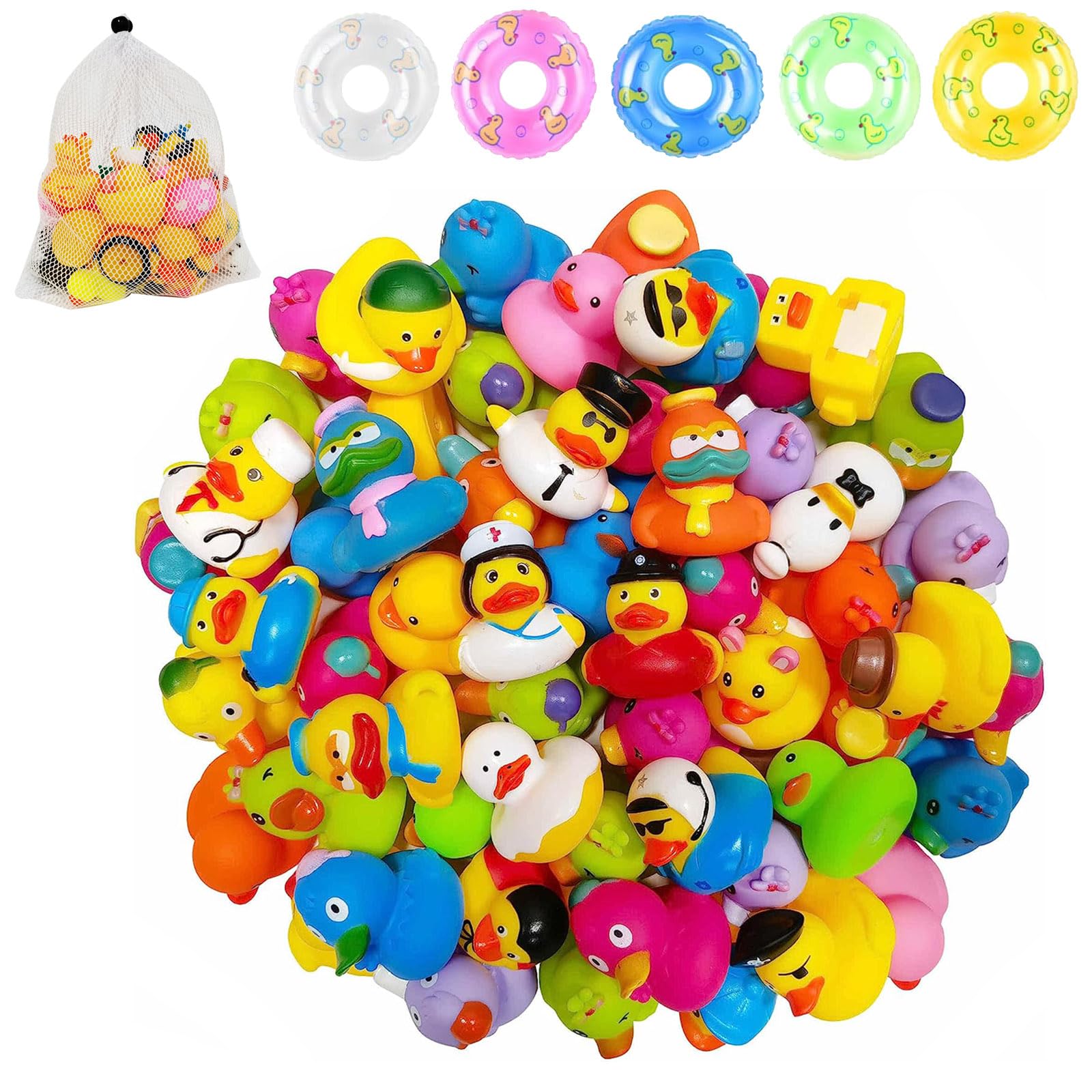 Kawaii Crocodile Rubber Duck Bath Toys - 25-Pack Mini Duckie Assortment for Kids, Jeep Decor, Party Favors, Beach & Pool Fun, Birthday, Easter & Classroom Prizes | Perfect for Bathtime, Pool Parties & Gift Bags