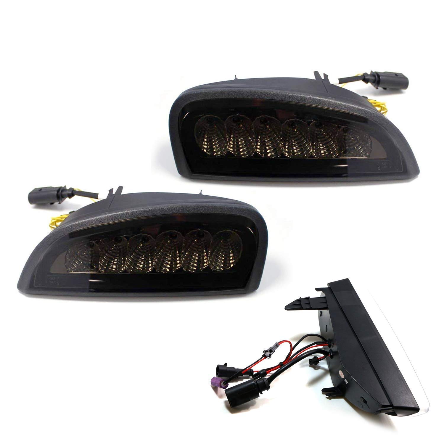 Smoked Lens LED Daytime Running Lights Assembly with Turn Signal for 07-10 Porsche Cayenne - OEM Fit DRL Lights for Enhanced Visibility & Style | Perfect for Night Driving & Car Customization