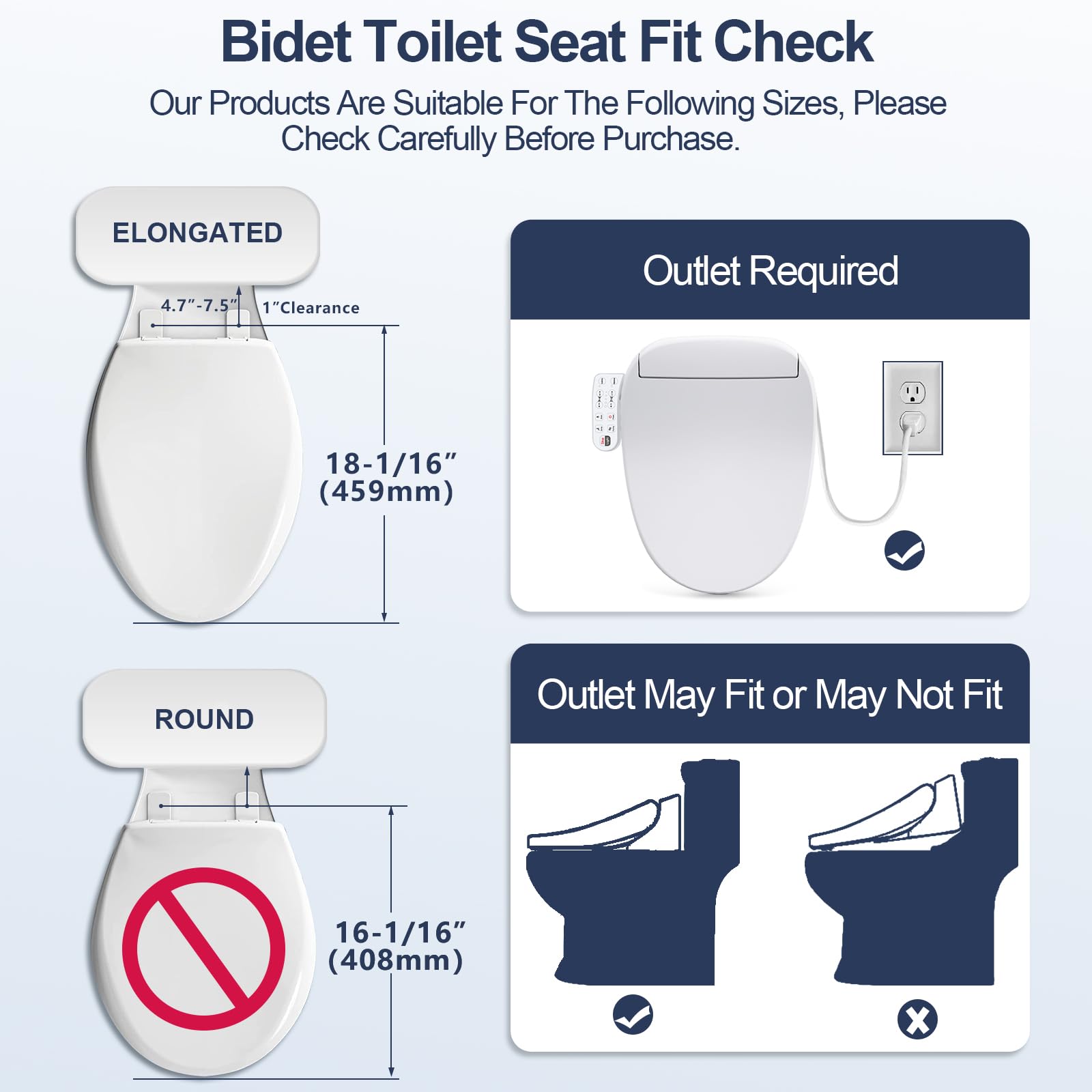 ZMJH 236 Smart Bidet Toilet Seat - Elongated, Heated Seat with Warm Water Wash, Vortex Nozzle, Front & Rear Cleaning, Warm Air Dryer, LED Night Light - White (Electrical Outlet Required) | Perfect for Modern Bathrooms, Elderly Care & Hygienic Living