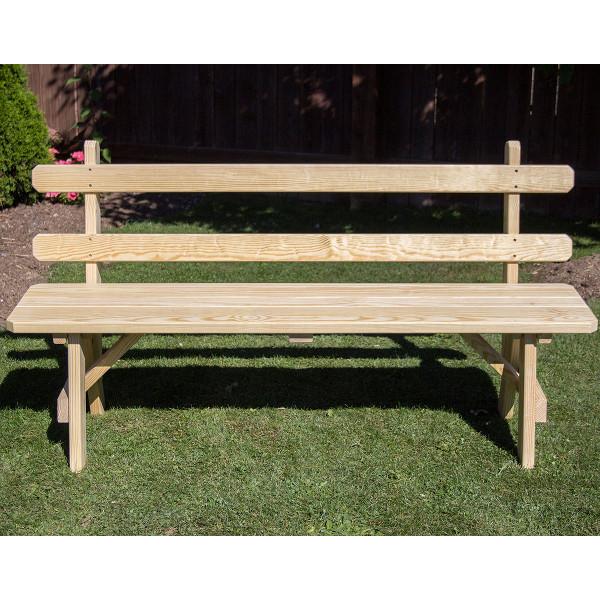 Sturdy Treated Pine Wood Traditional Garden Bench with Backrest - Perfect for Outdoor Patio, Lawn, and Backyard Relaxation