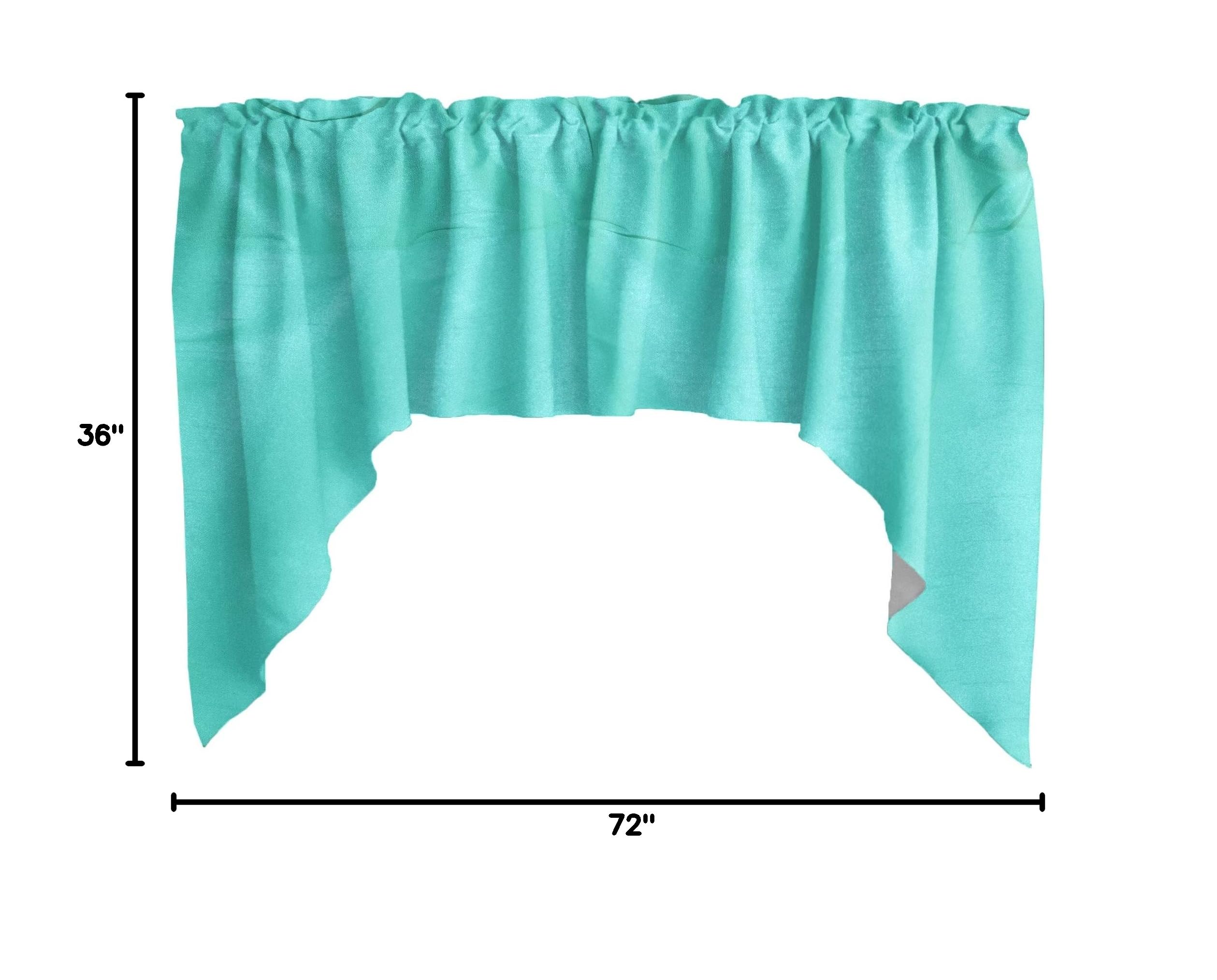 Premium Solid Faux Silk Dupioni Swag Valance - 72