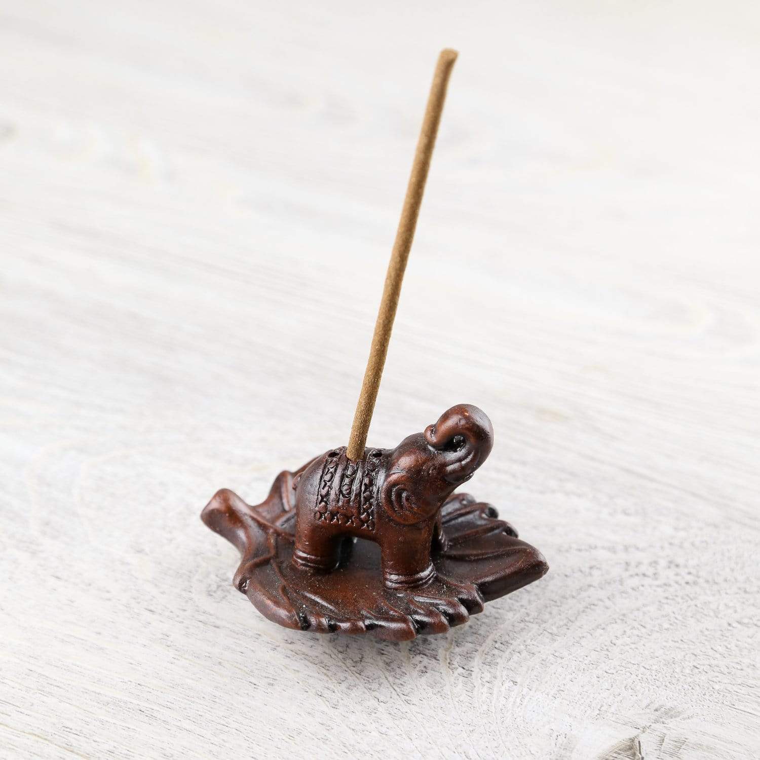 Handmade Fired Clay Elephant Incense Burner - Aromatic Home Decor for Meditation, Yoga & Relaxation Spaces