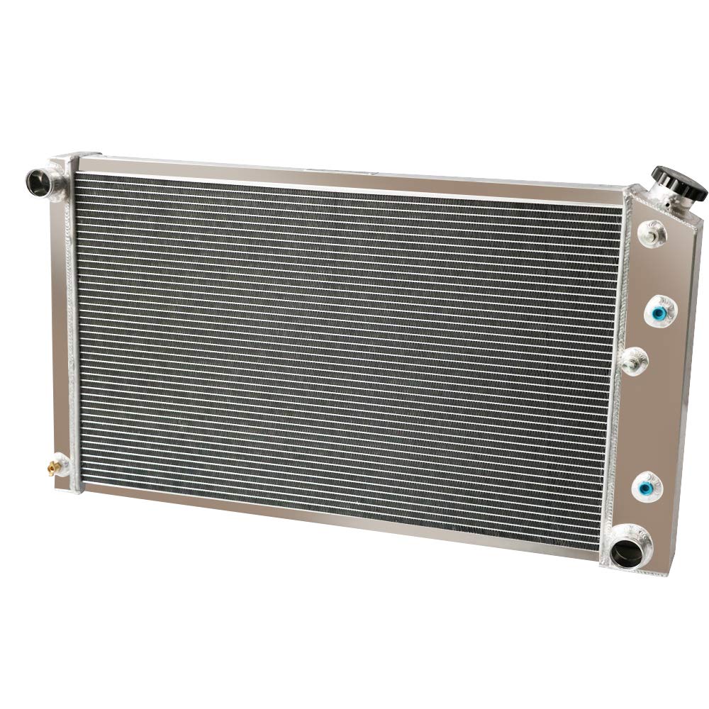 ECMRAD 3-Row Aluminum Radiator & Shroud Fan Combo for 1968-1972 Chevy Pontiac GTO Chevelle El Camino - High Performance Cooling Upgrade for Classic Muscle Cars & Hot Rods
