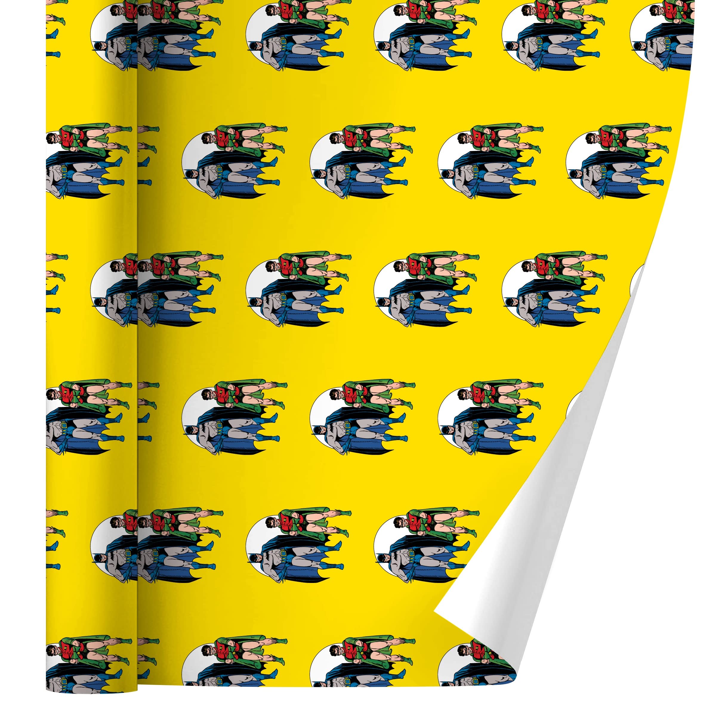 Batman and Robin Gift Wrap Paper Rolls - Premium Superhero Wrapping Paper for Birthdays, Parties & Holidays - 24