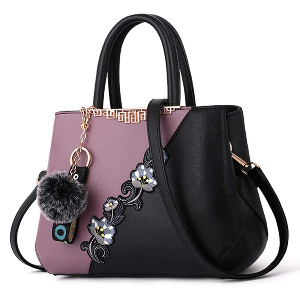 Elegant ELDA Women's Embroidery Top Handle Satchel Purse - Stylish Shoulder Bag & Tote for Work, Travel & Daily Use | Fashionable Ladies Handbag Collection