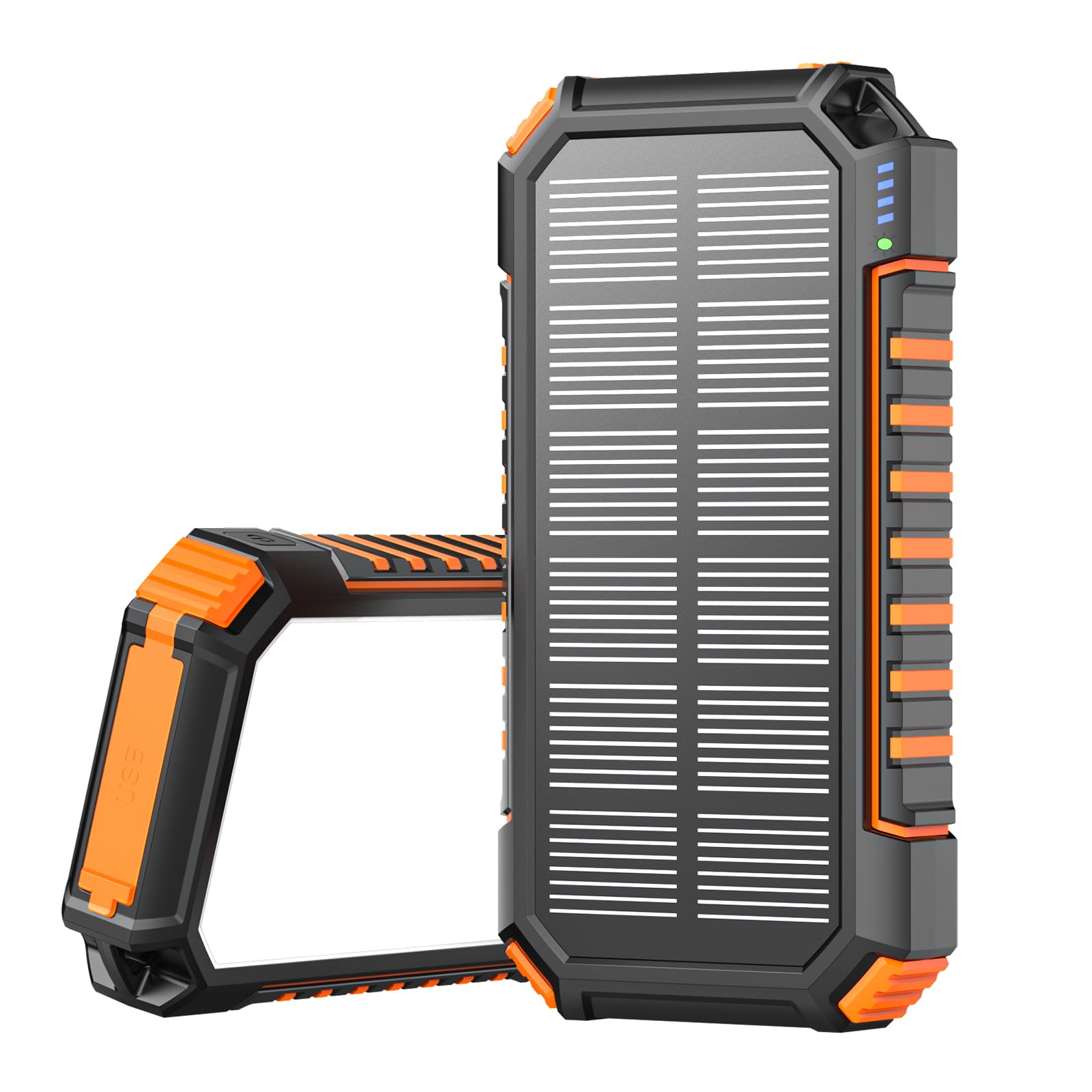 Riapow 26800mAh Solar Power Bank with USB C - Portable Solar Charger, 3A Fast Charging External Battery Pack with 3 Outputs & 60 LED Lights for iPhone, Android Phones, Tablets - Perfect for Camping, Hiking, and Emergency Power Outages