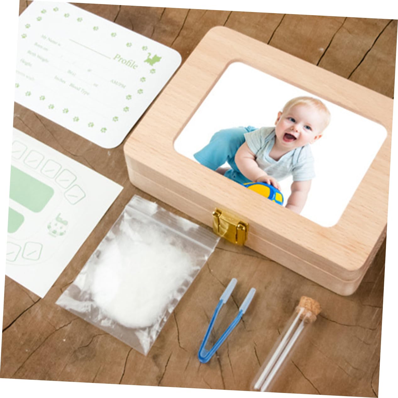UPKOCH 3-Piece Wooden Baby Memory Box Set - First Tooth Keepsake Organizer, Newborn Shower Gift for Boys & Girls - Perfect for Storing Baby's First Curls, Hospital Bracelets and Milestone Mementos