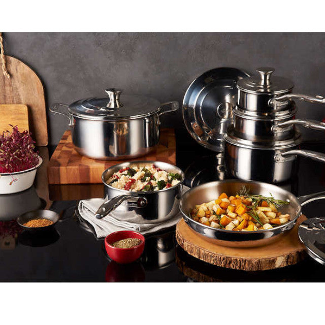 LAGOSTINA 12-Piece Expert Clad Cookware Set - Stainless Steel Pots and Pans with Blemished Packaging (Full Warranty Included) - Perfect for Home Cooking, Professional Kitchens & Gift Giving - Model L96260361