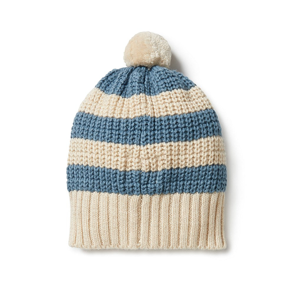 Warm Knitted Stripe Beanie Hat for Men & Women - Soft Winter Hat for Cold Weather - Perfect for Outdoor Activities, Skiing, and Snowboarding