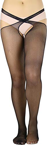 Wrap Around Fishnet Pantyhose - Black