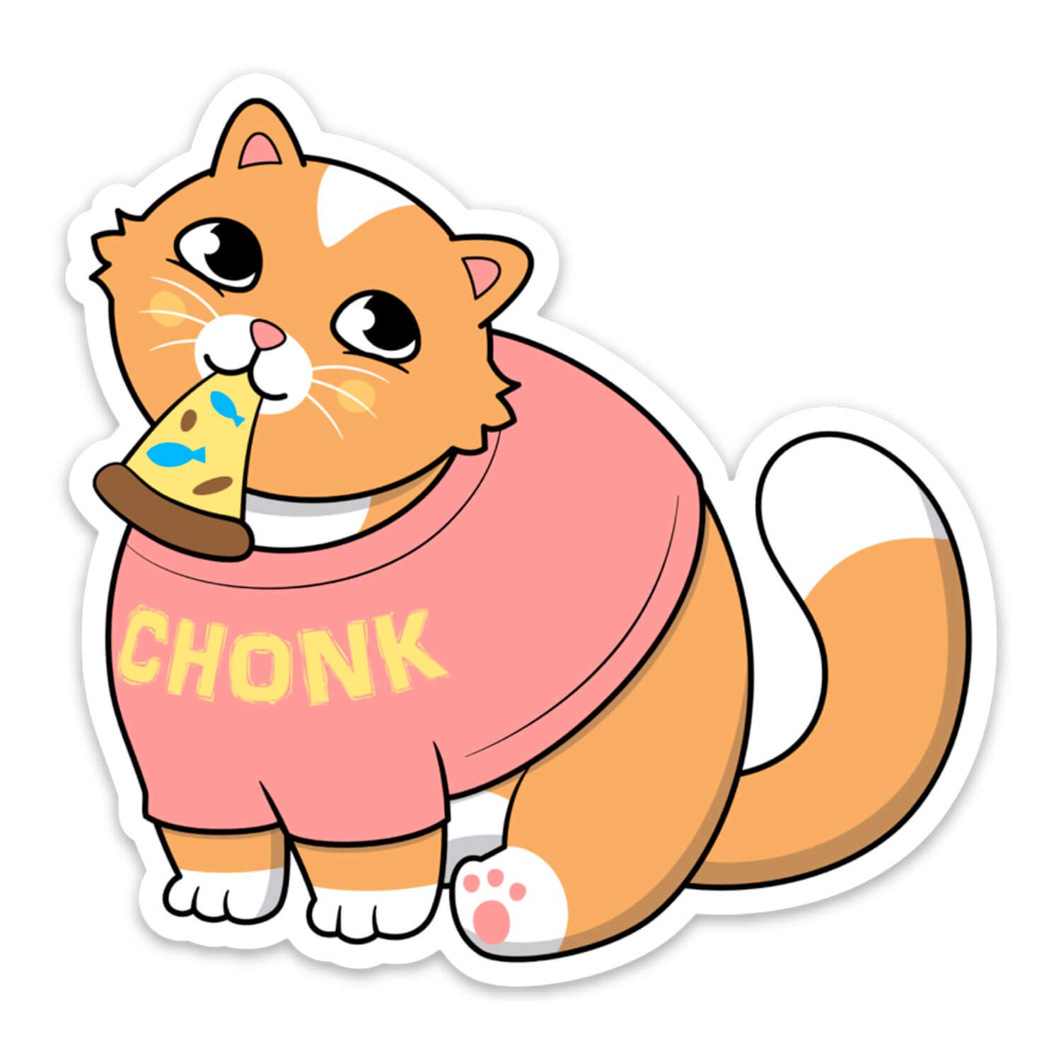Stickeroonie Fat Cat CHONK Funny Vinyl Stickers - 4