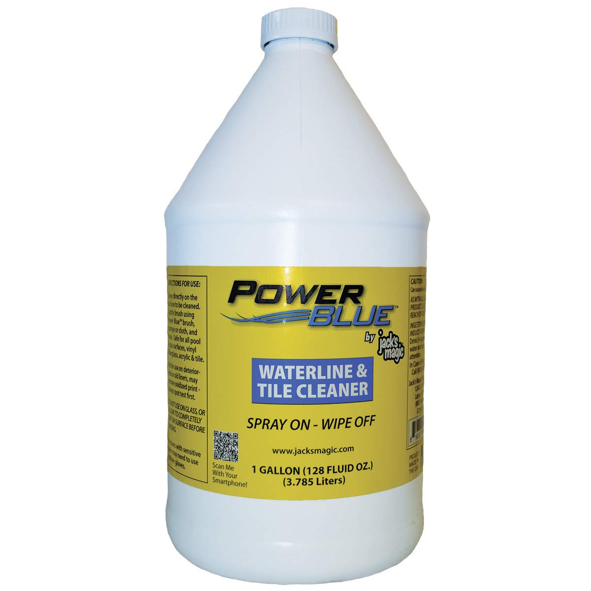 Jack's Magic Power Blue Water Line & Tile Cleaner - 1 Gallon | Pool & Spa Stain Remover for Swimming Pools, Hot Tubs & Bathroom Tiles