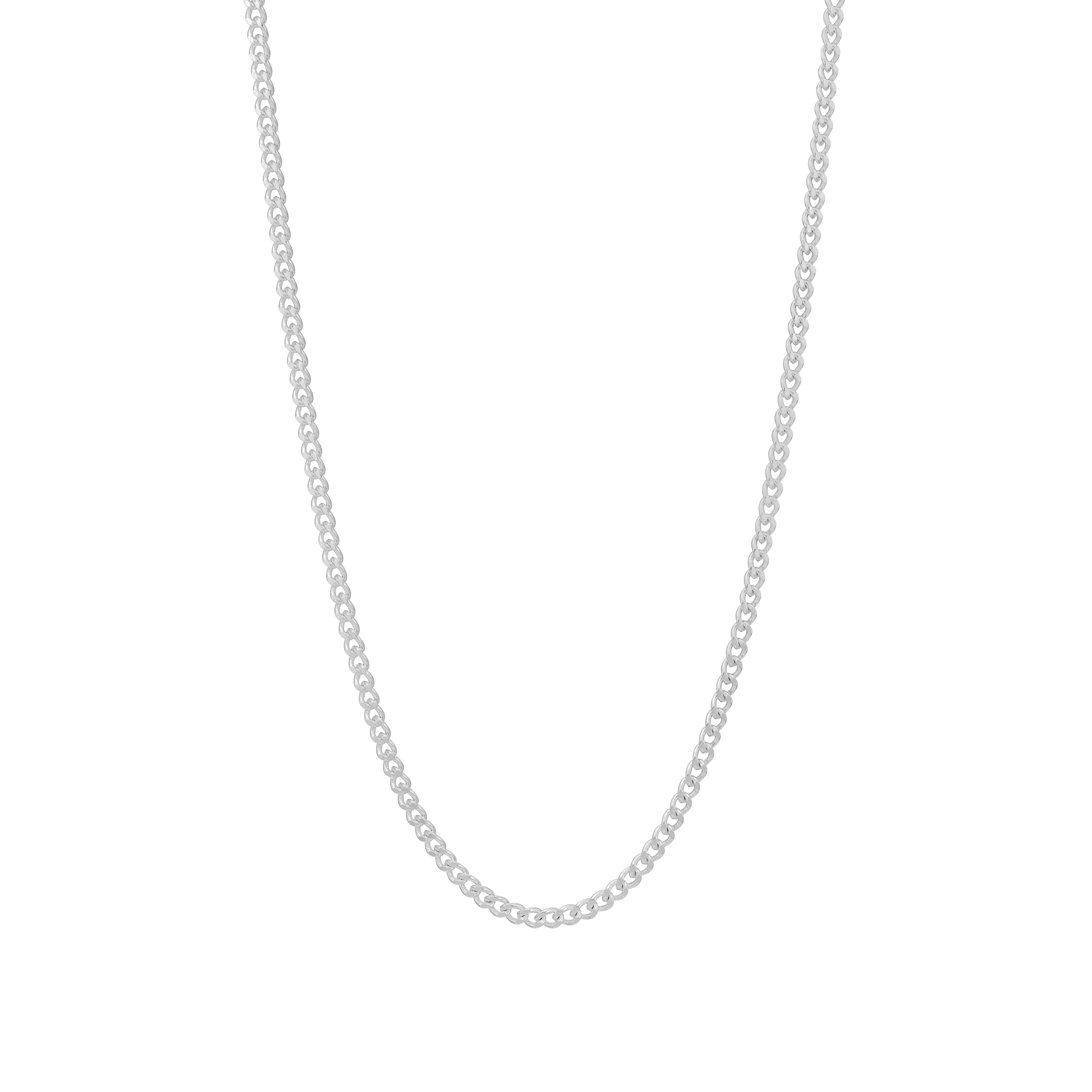 Sterling Silver Plated Curb Chain Necklace for Women - Elegant Layered Jewelry for Everyday Wear & Special Occasions | Eb5287S