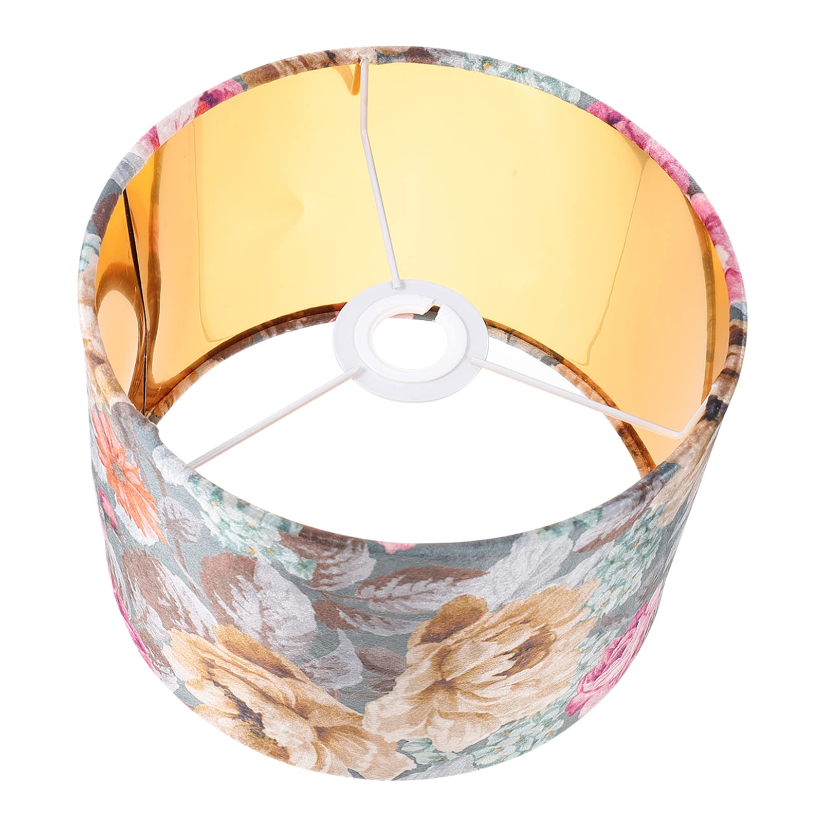 Vintage Floral Metal Chandelier Drum Lamp Shade - 24cm Cylinder Light Cover for Table Lamp, Bedside Lamp, Floor Lamp & Desk Lamp - Perfect for Living Room, Bedroom Decor & Home Lighting Upgrade