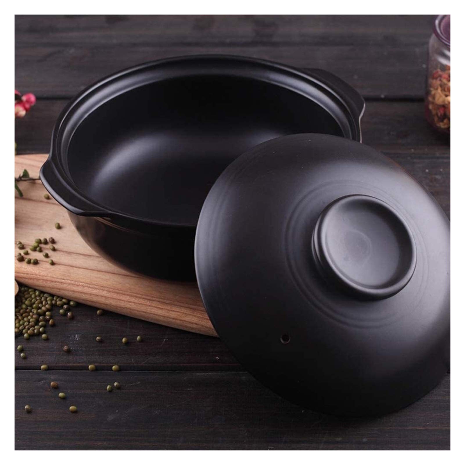 **Ceramic Casserole Dish with Lid - Non-Stick, Oven & Stovetop Safe, Heat-Resistant Clay Pot for Slow Cooking, Soups, Stews & Rice | Perfect for Family Dinners & Meal Prep**