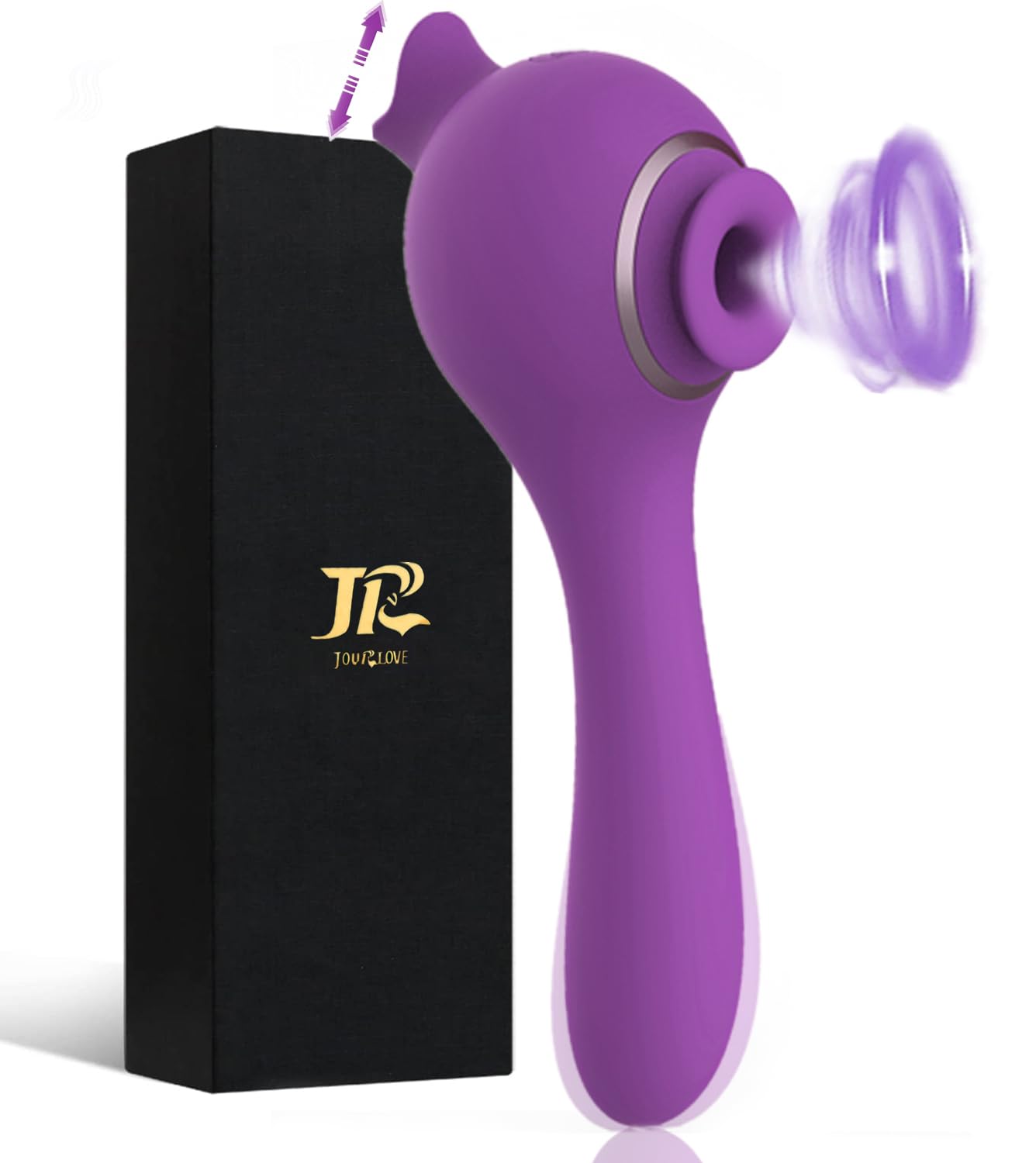 3 in 1 G-Spot Vibrator for Women - 10 Vibration Modes with Licking & Suction Function - Clitoral Stimulator & Dildo - Perfect Couples Sex Toy for Romantic Nights & Solo Play