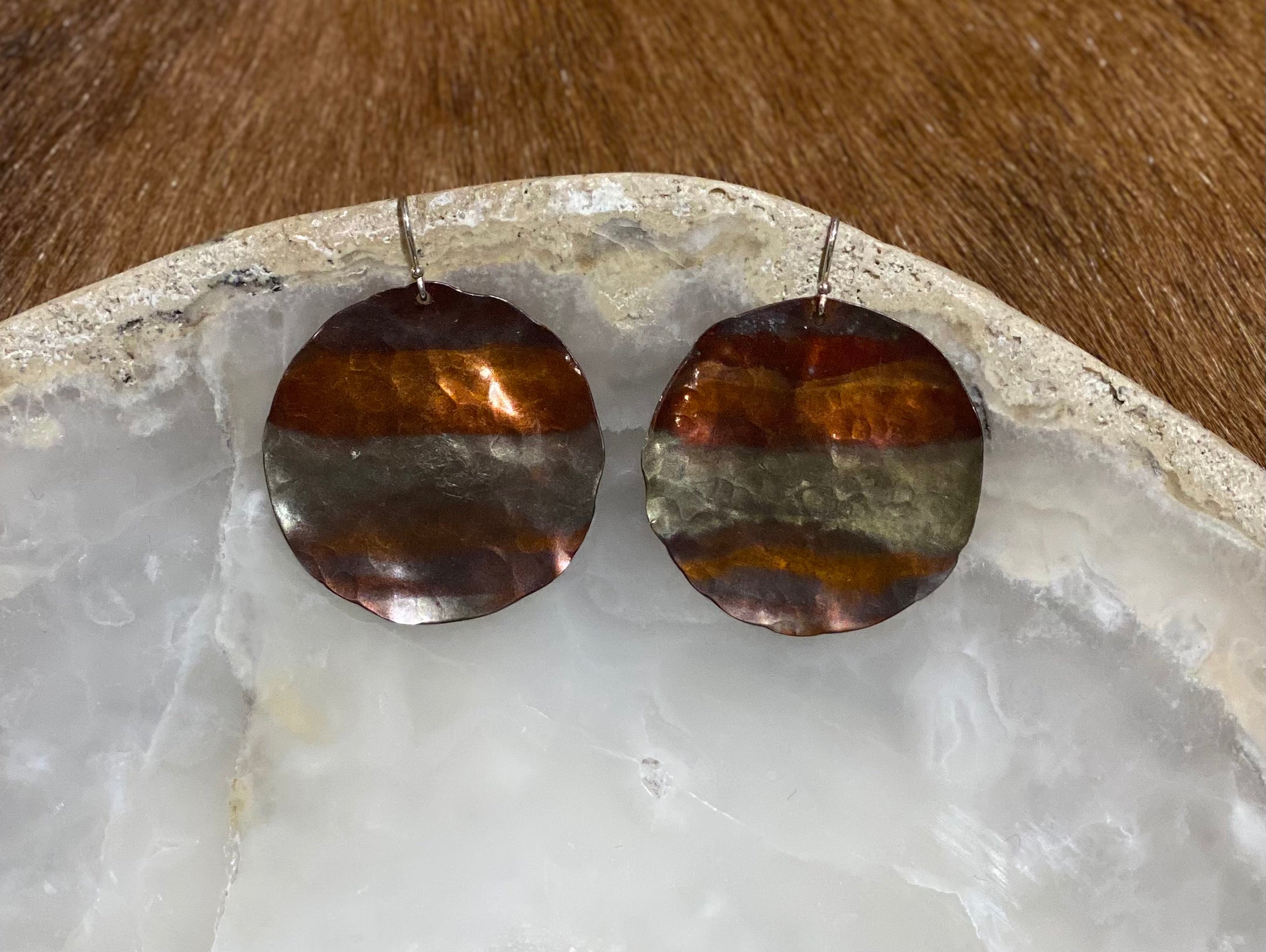 Stylish Large Copper Earrings for Women - Boho Chic Handmade Jewelry for Parties & Everyday Wear