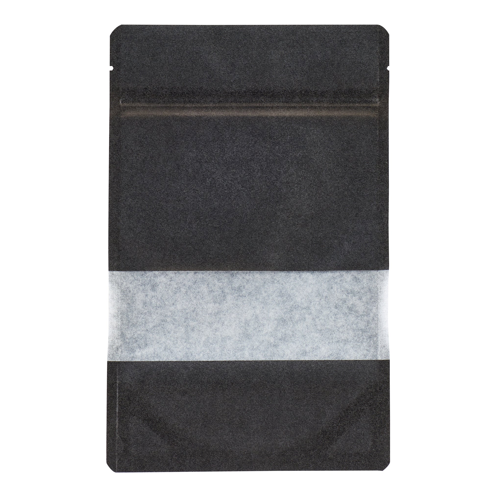 Heat Sealable Black Plastic Medium Window Bags - 8 x 5 x 1 3/4 Inches - Pack of 100 - Perfect for Food Packaging, Retail Display & Storage Organization