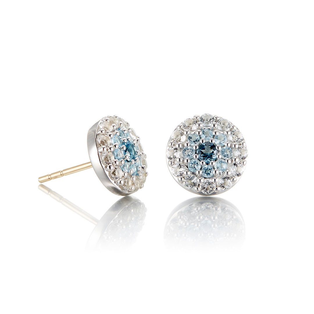 Blue & White Topaz Evil Eye Earrings for Women - Protection Jewelry for Good Luck & Positive Energy - Perfect for Everyday Wear, Gifts & Spiritual Healing