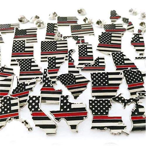 Thin Red Line State Pins for Men & Women - Patriotic Lapel Pins for First Responders, Police, Firefighters - Perfect for Hats, Jackets & Backpacks