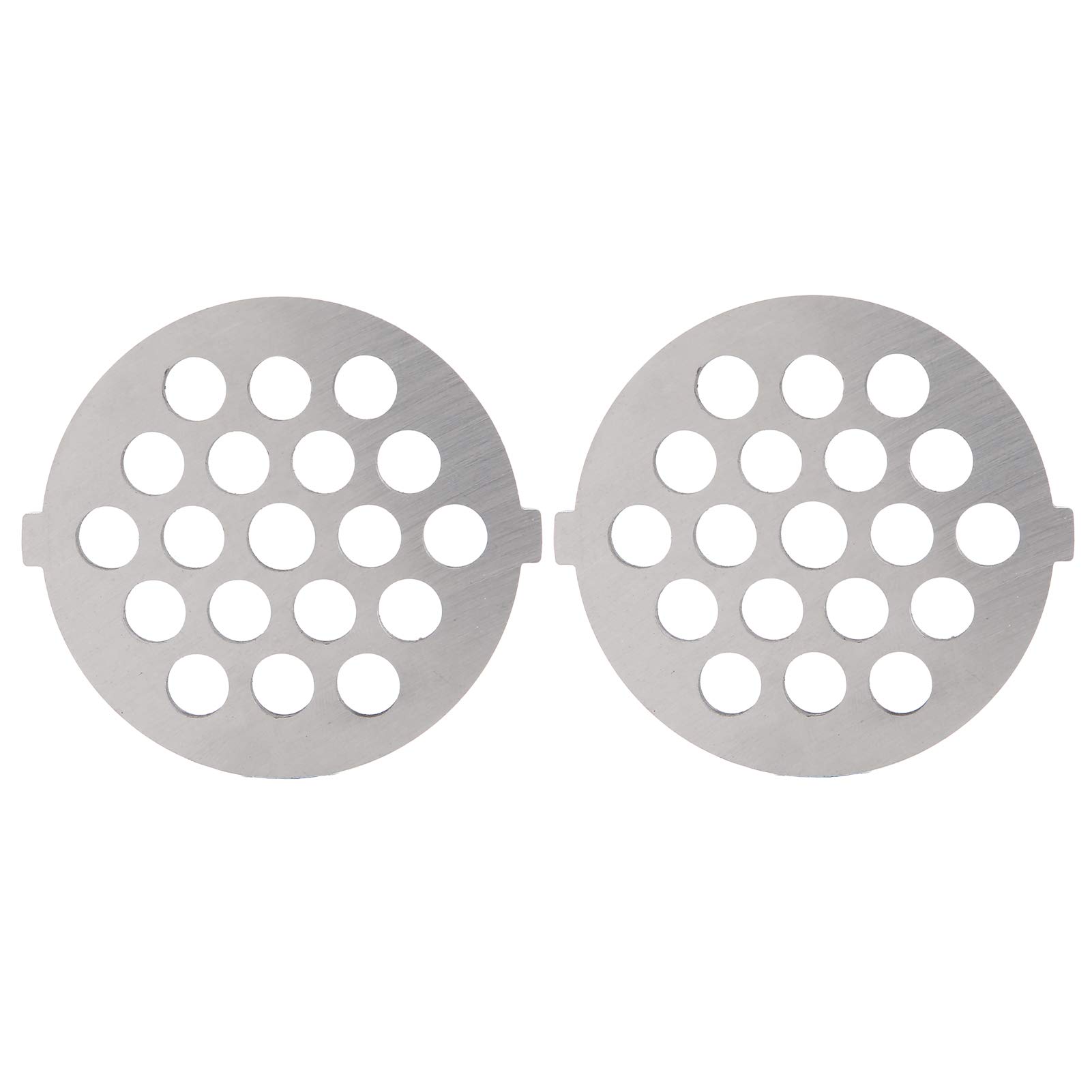 BORDSTRACT 2-Pack Stainless Steel Meat Grinder Blades & Plate Discs - 2.1x2.3in (7mm) Replacement Parts for Electric/Manual Food Grinders - Perfect for Home Kitchen, Butcher Shop & Sausage Making