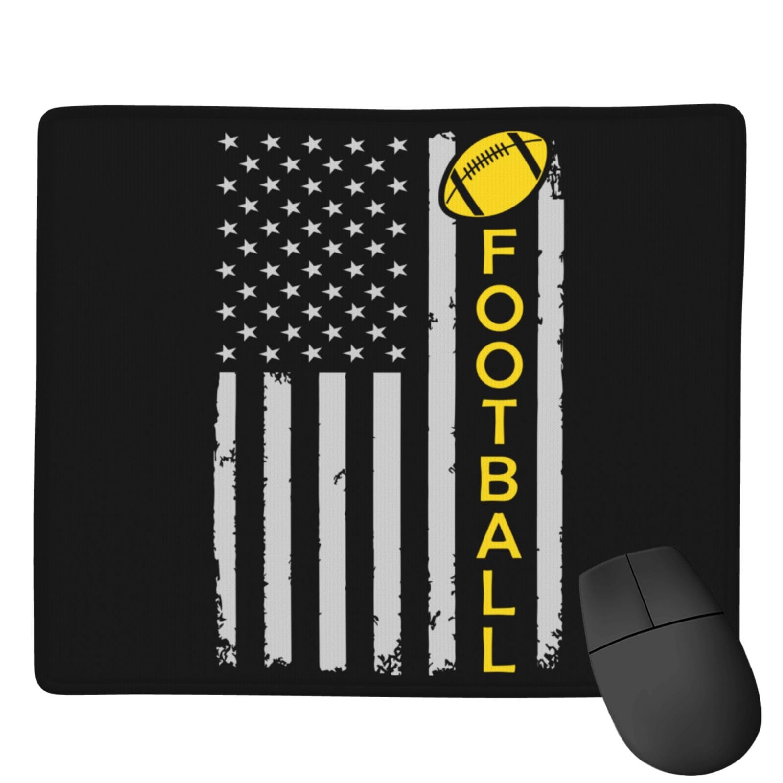 SIYTUAU USA Flag Football Mouse Pad - Waterproof, Non-Slip Rubber Gaming Mouse Pad (7x9 inches) for Laptop, Office & PC - Perfect for Football Fans, Gamers & Workstations
