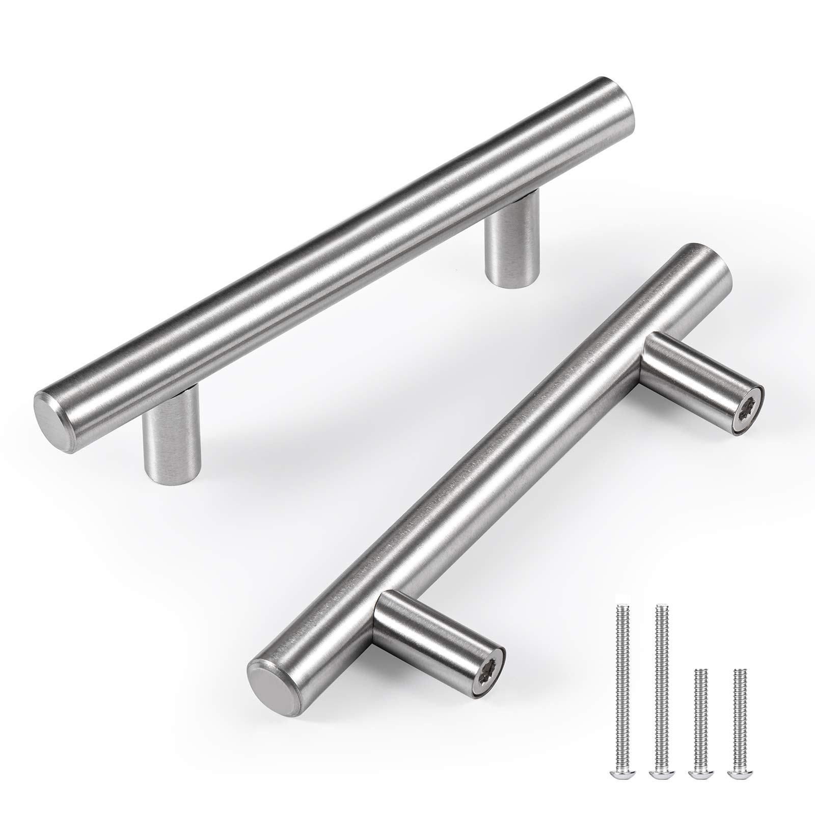 15 Pack 5 Inch Stainless Steel Cabinet Pulls & Drawer Handles - Brushed Nickel Finish, 3
