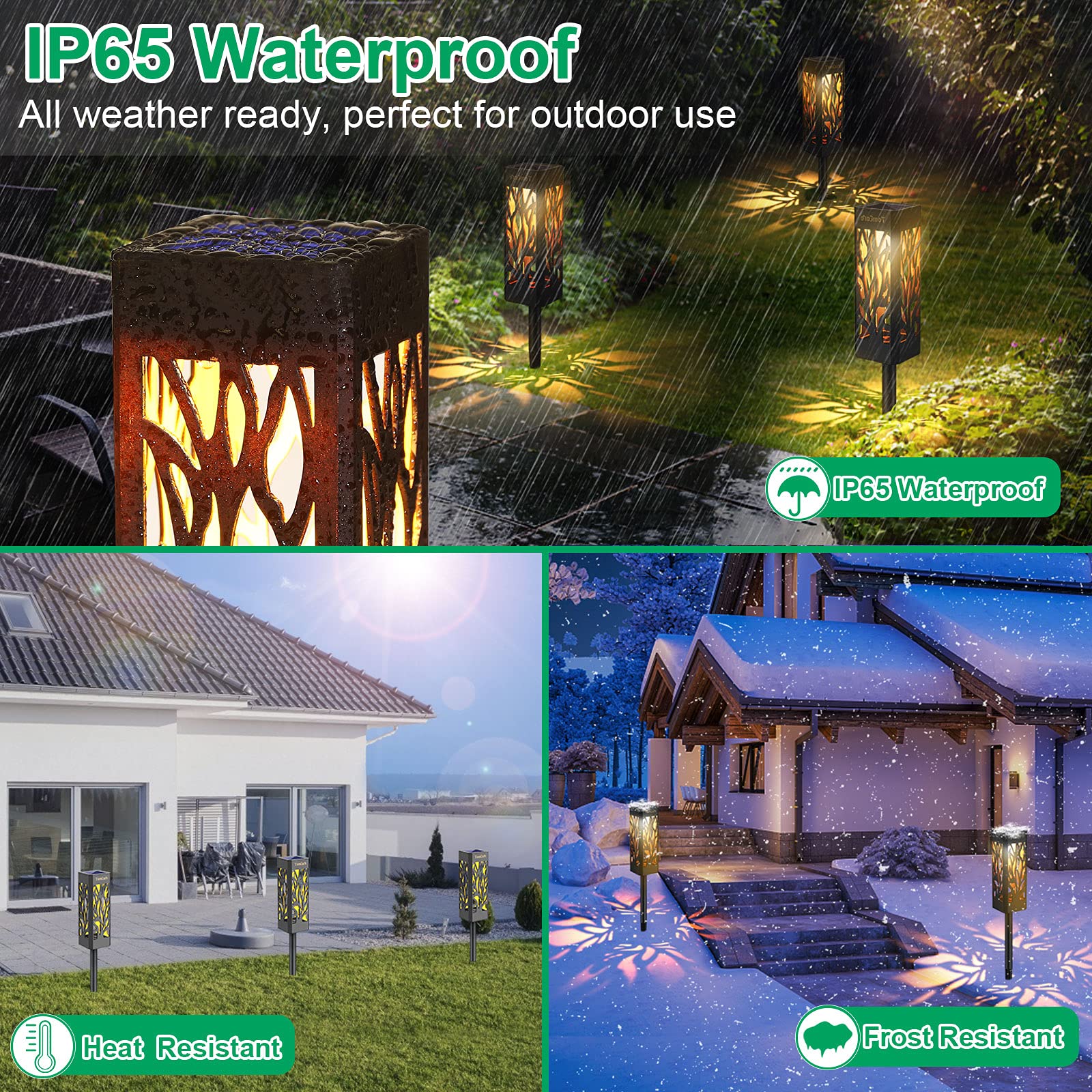 TomCare Solar Lights Outdoor - Upgraded Bright LED Solar Pathway Lights for Garden, Lawn, Patio, Yard, Walkway | Waterproof & Weather Resistant for All Seasons | Perfect for Landscape Lighting and Night Safety