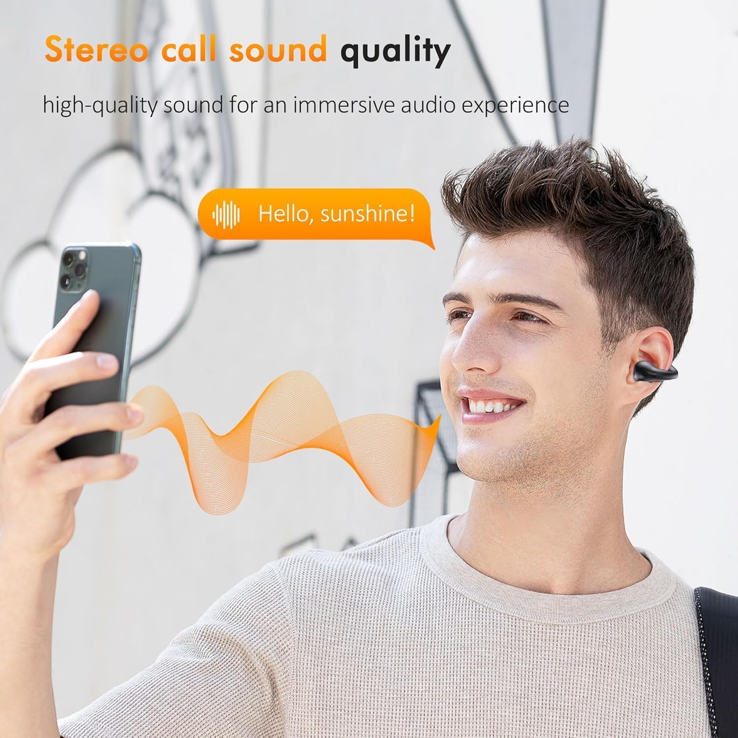Open Ear Clip Wireless Earbuds Bluetooth 5.3 - Sports Earphones with Built-in Mic, Secure Ear Hooks & Wireless Charging Case - IPX7 Waterproof for Running, Cycling, Gym Workouts & Outdoor Activities