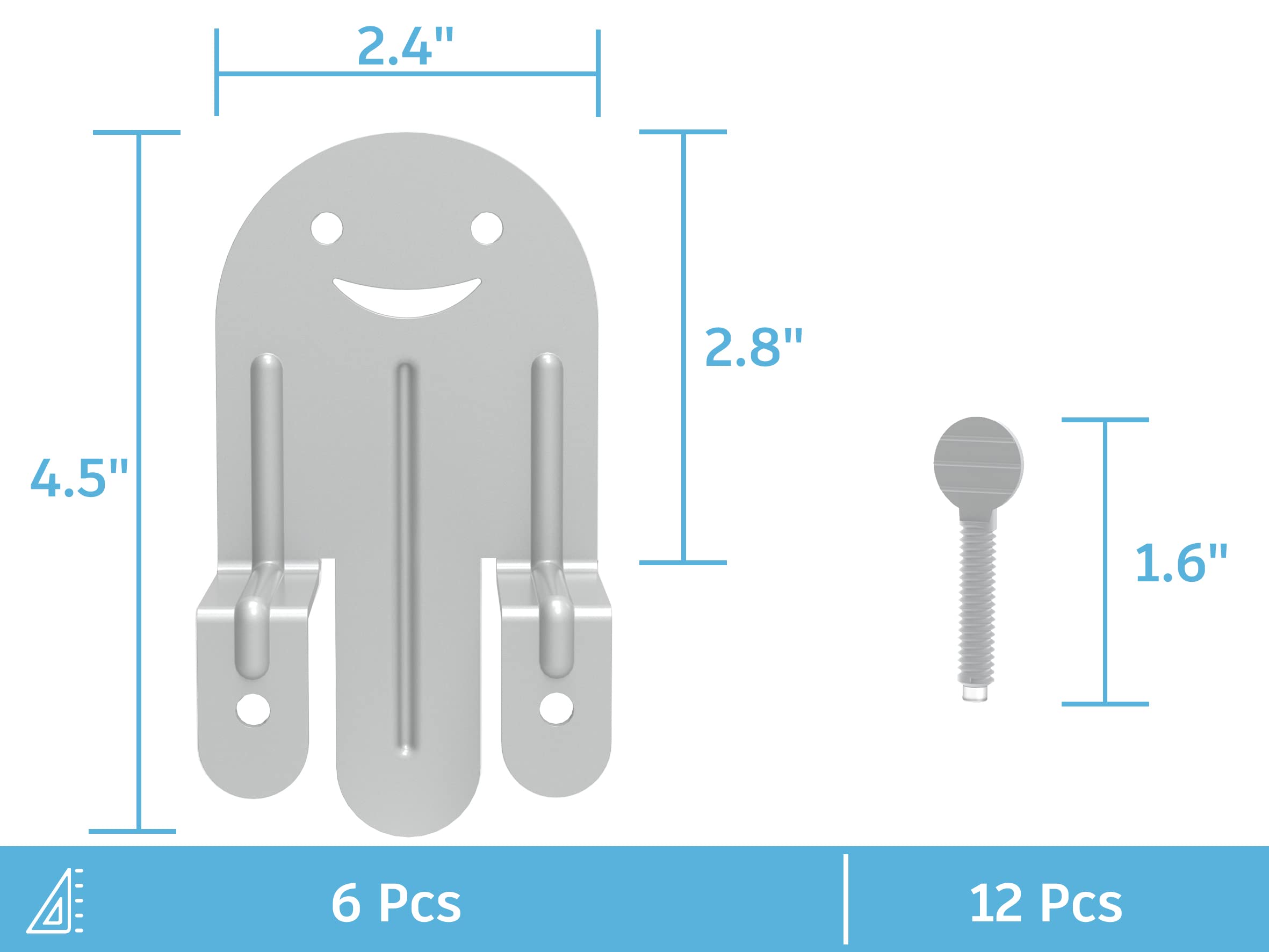 Non-Slip Mattress Grippers for Bed Frame - 6 Pack Adjustable Anti-Slide Pads, Universal Mattress Holder for Most Bed Sizes, Easy Installation (Shiny Silver) - Perfect for King/Queen/Twin Beds to Prevent Mattress Shifting