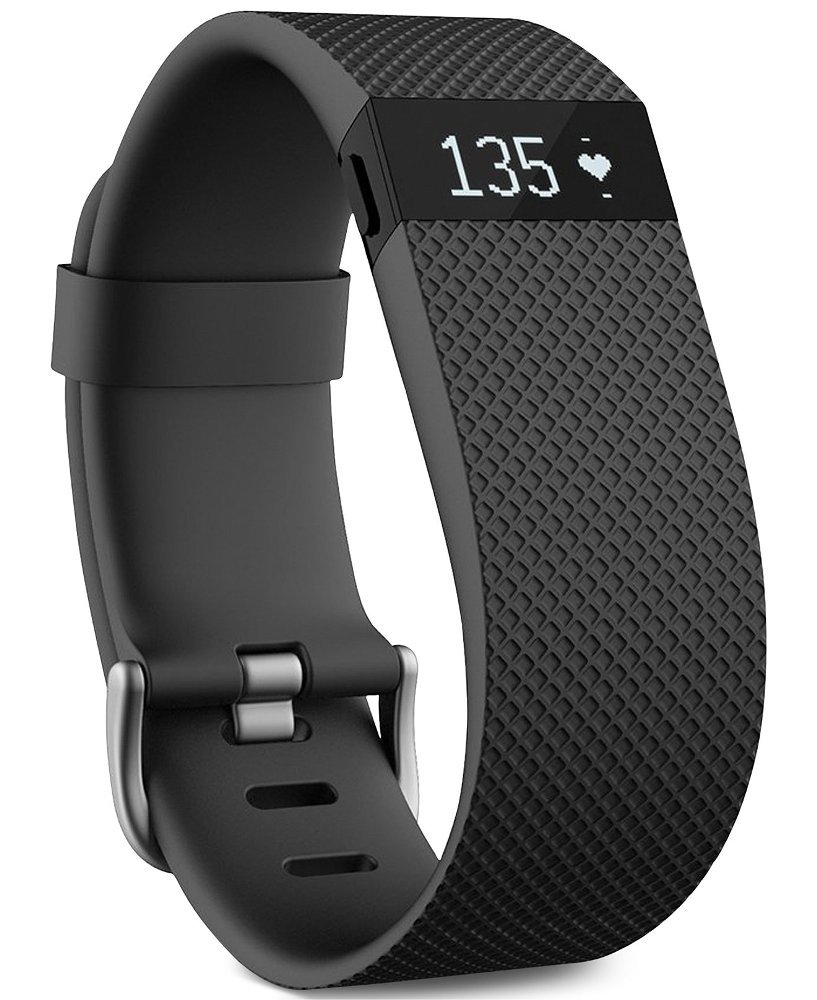 Fitbit Charge HR Wireless Fitness Tracker - Heart Rate Monitor, Activity & Sleep Tracking, Black Large - Perfect for Running, Gym & Daily Health Monitoring