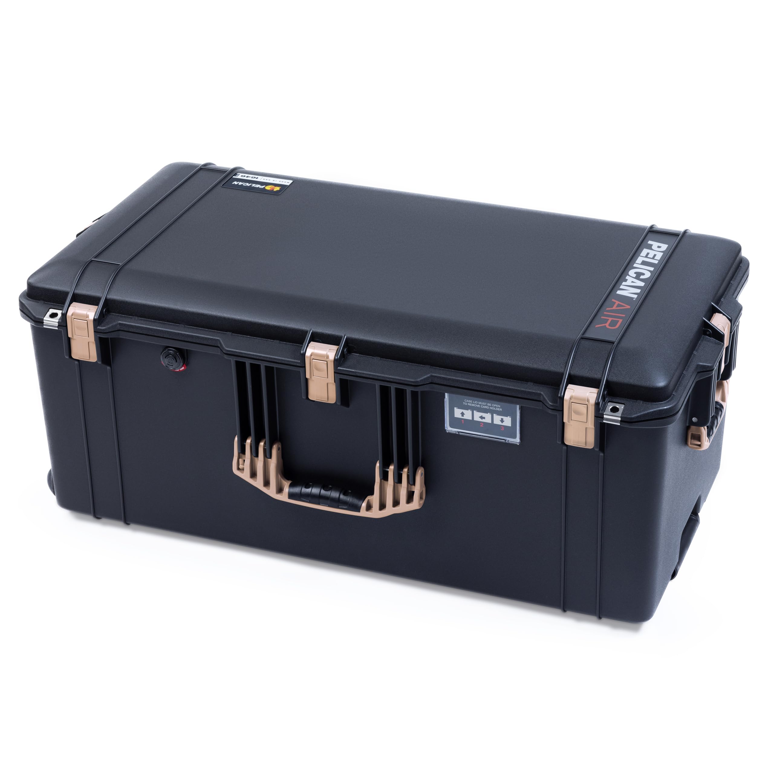 Pelican Air 1646 Waterproof Hard Case - Large Size (Case Only) - Black with Desert Tan Handles & Latches - Perfect for Travel, Outdoor Adventures & Equipment Protection