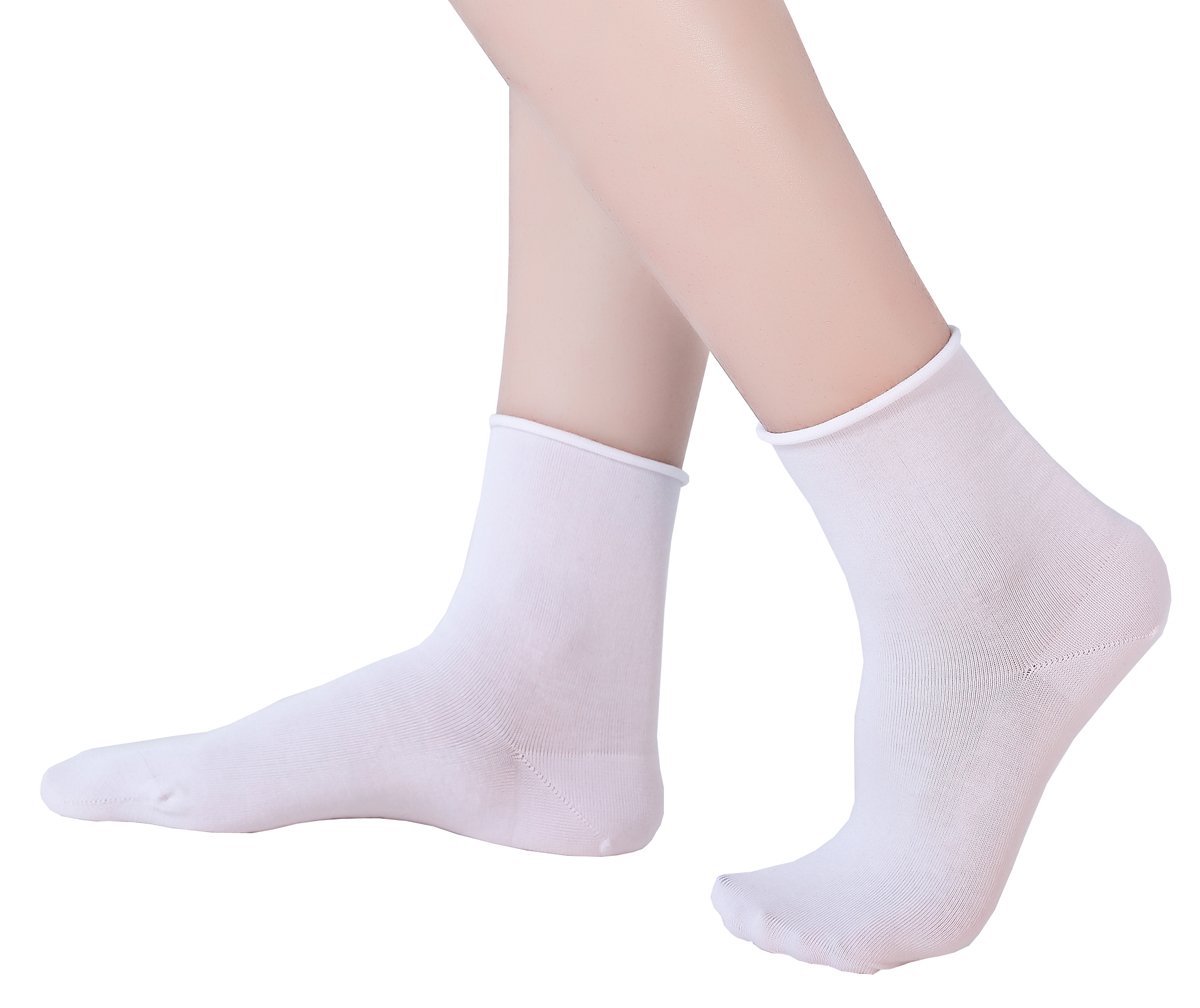 EABERN Women's Thin Cotton Socks - Soft Breathable Casual Crew Socks (6/9/12 Pairs) - Perfect for Everyday Wear, Workouts & Home Comfort