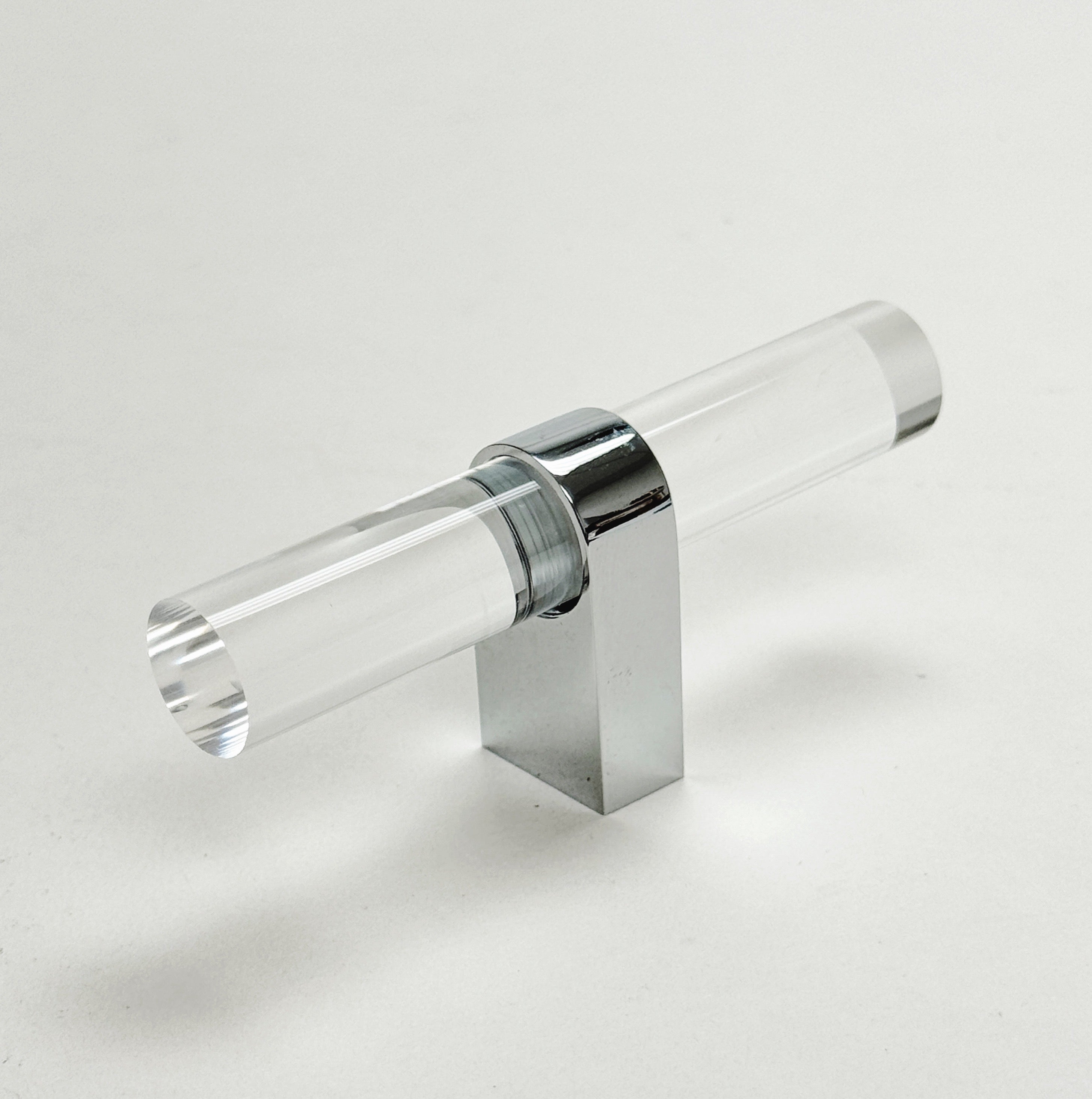 Lucite June Polished Chrome Drawer Pulls and Knobs - Vintage Style Cabinet Hardware for Kitchen & Bathroom Renovation - Easy to Install Drawer Handles for Dressers, Cabinets and Furniture