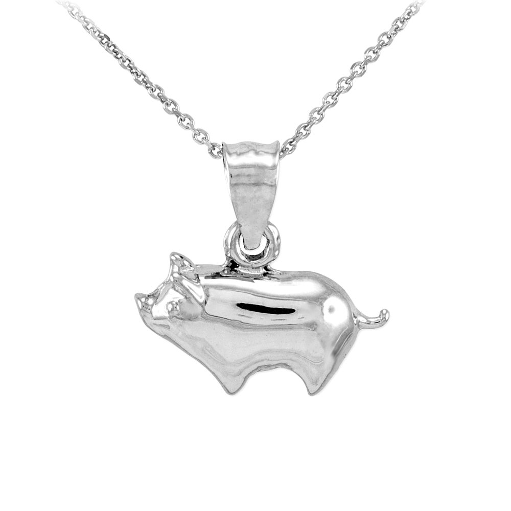 925 Sterling Silver Pig Charm Pendant Necklace - Animal Kingdom Jewelry for Women | Perfect Gift for Birthday, Christmas & Zodiac Collectors