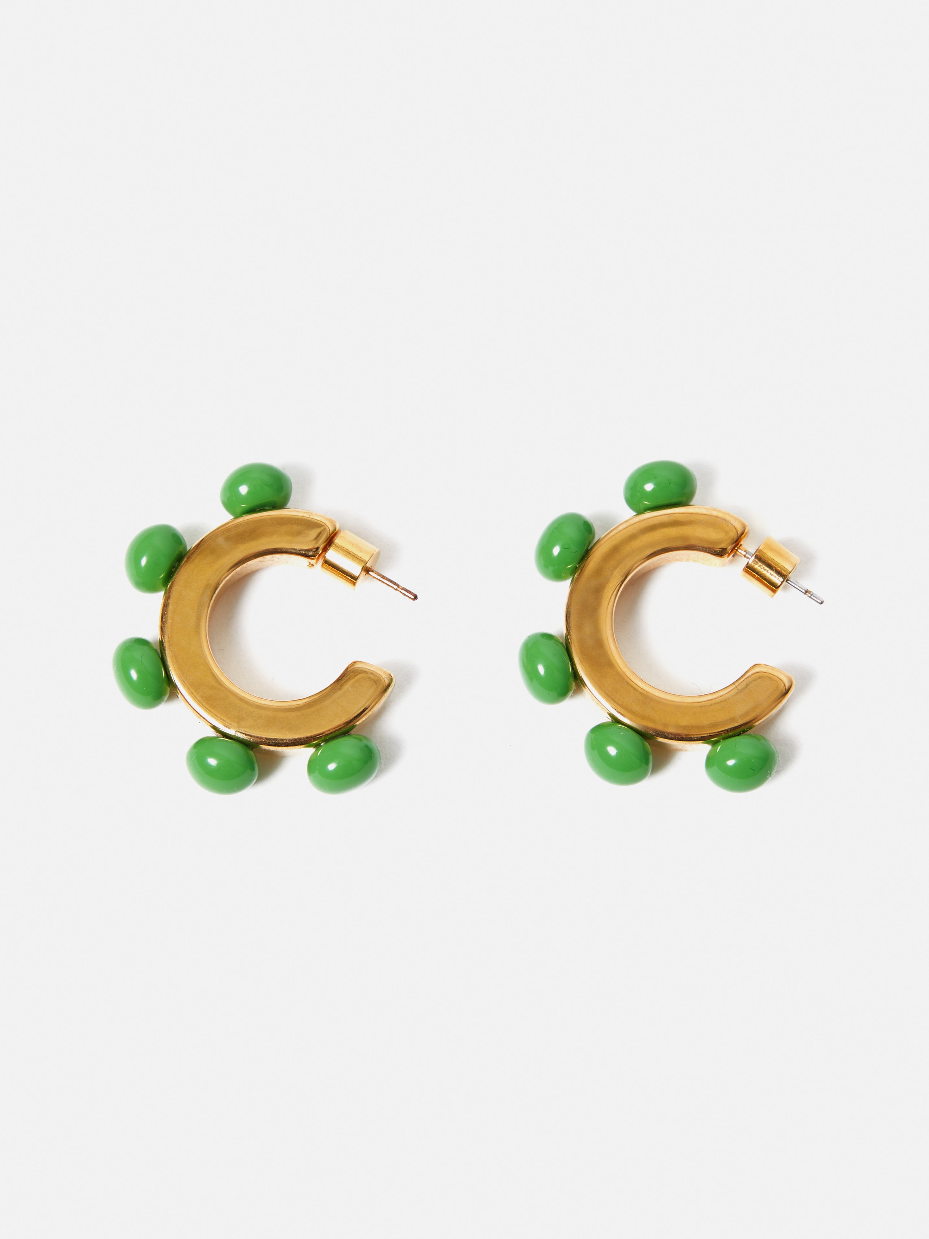 Stylish Green Ball Hoop Earrings for Women - Trendy Dangle Jewelry for Party, Wedding & Everyday Wear