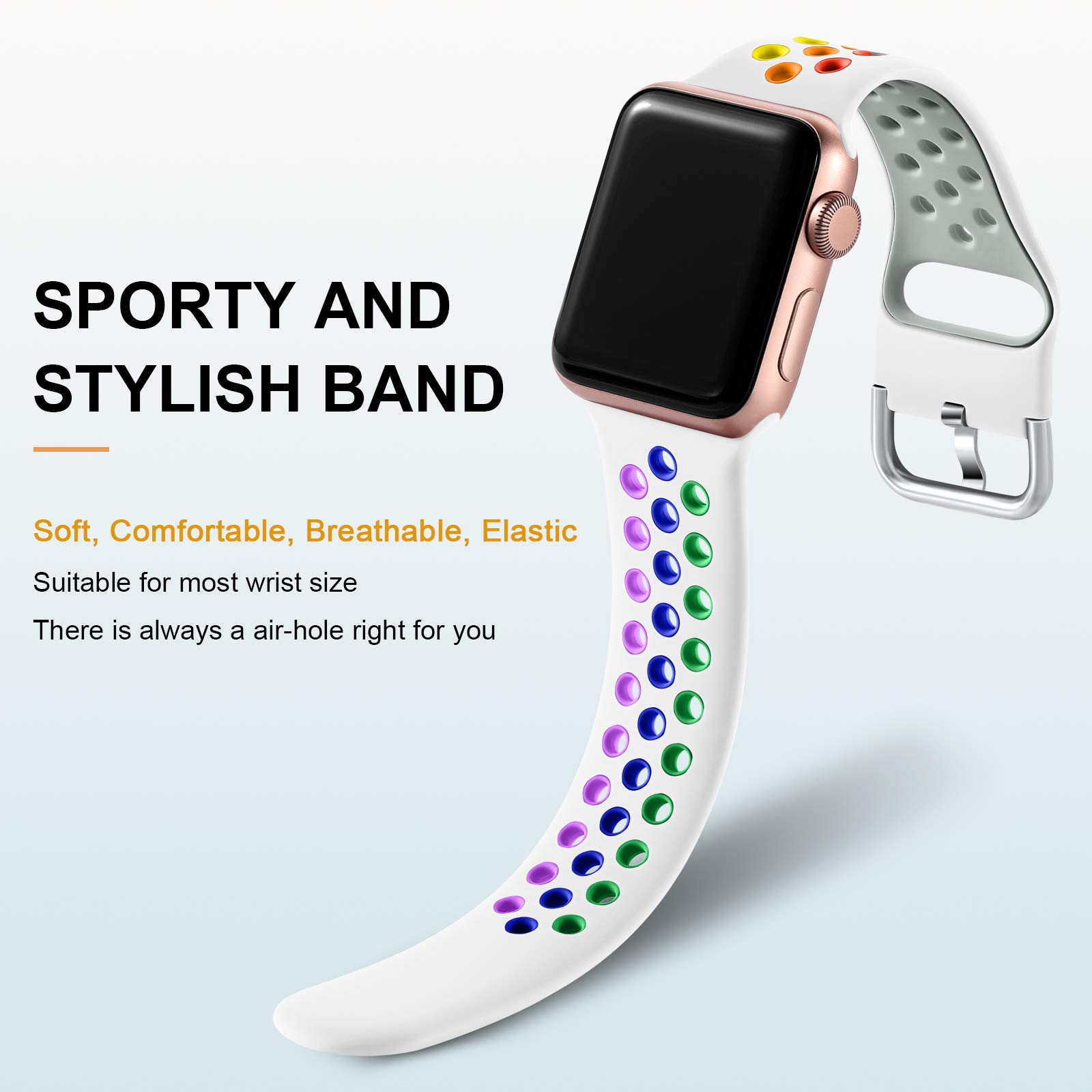 Lerobo 3 Pack Sport Bands for Apple Watch 44mm 46mm 45mm 42mm 49mm - Soft Silicone Replacement Strap Compatible with iWatch SE/Ultra/Series 10-1 - Breathable & Comfortable for Women & Men - Perfect for Workouts, Running & Daily Wear